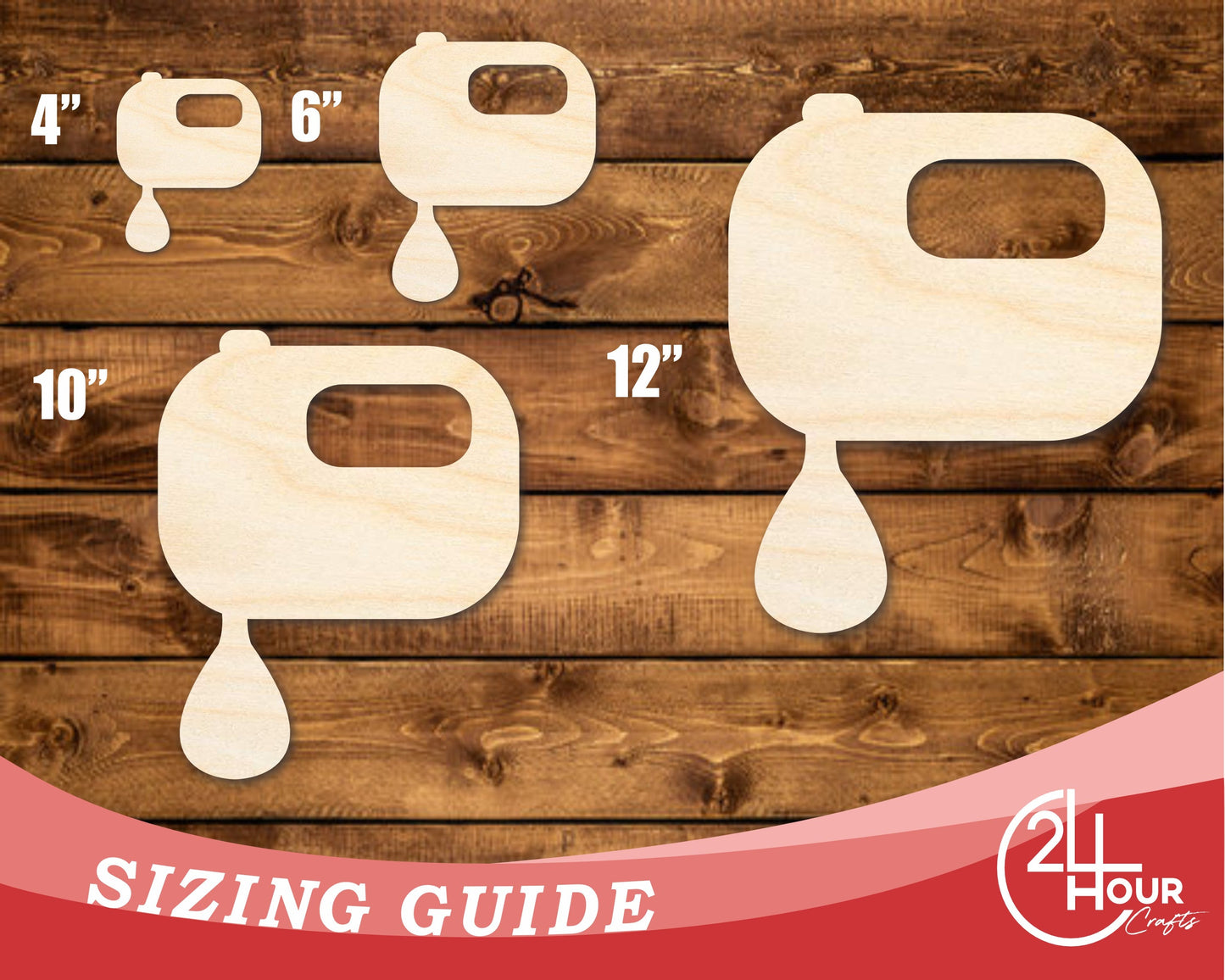 Unfinished Wood Hand Mixer Shape | DIY Craft Cutout | up to 46" DIY