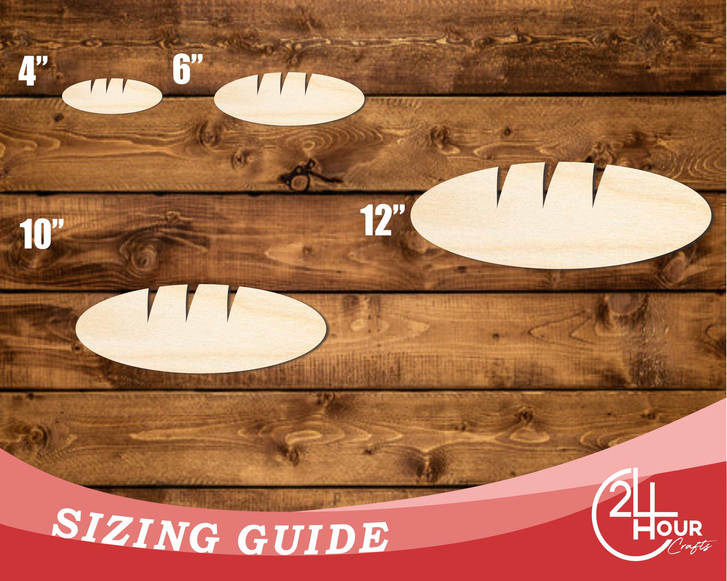 Unfinished Wood Baguette Shape | DIY Craft Cutout | up to 46" DIY