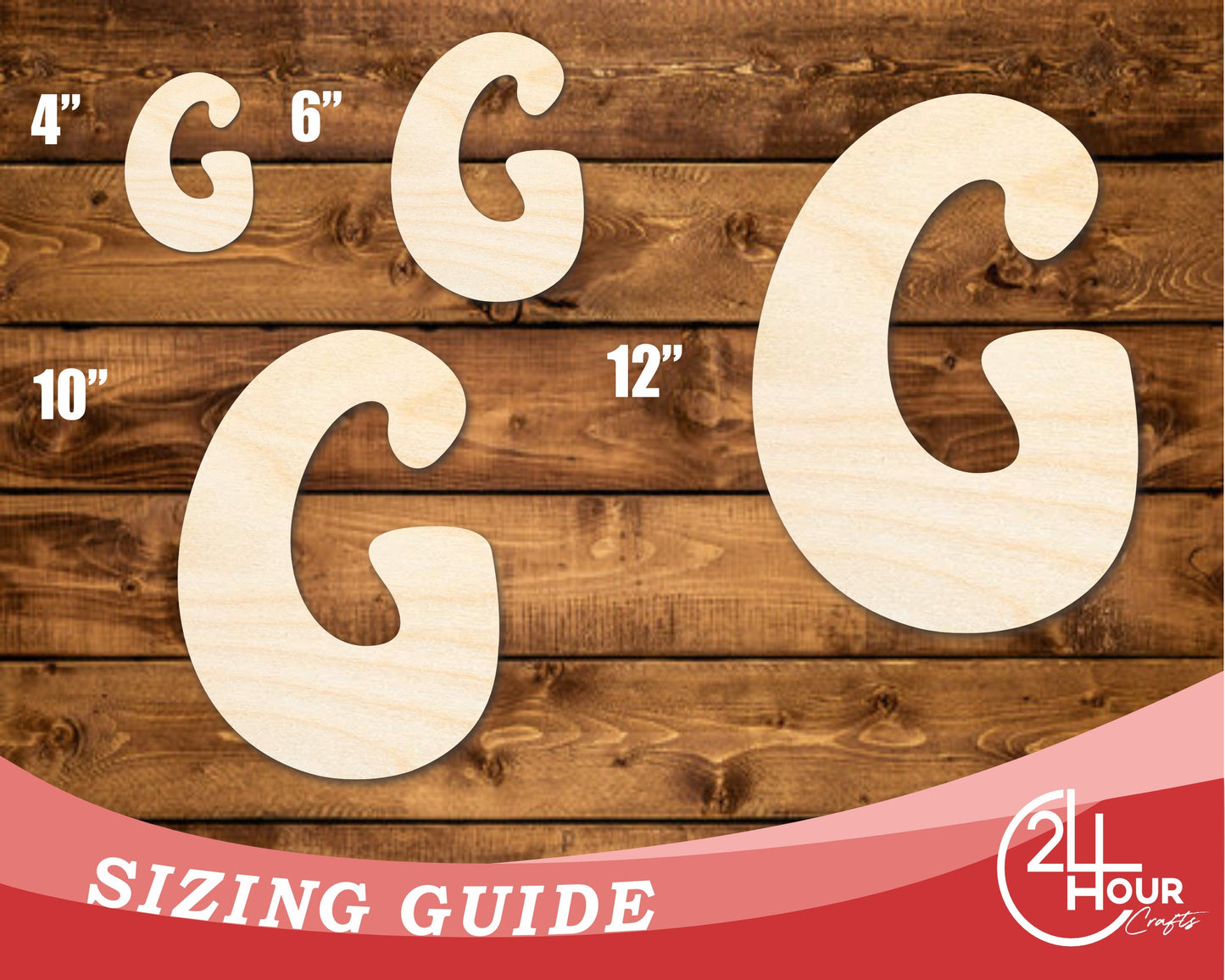 Unfinished Wood Groovy G Font Shape | DIY Craft Cutout | up to 46" DIY