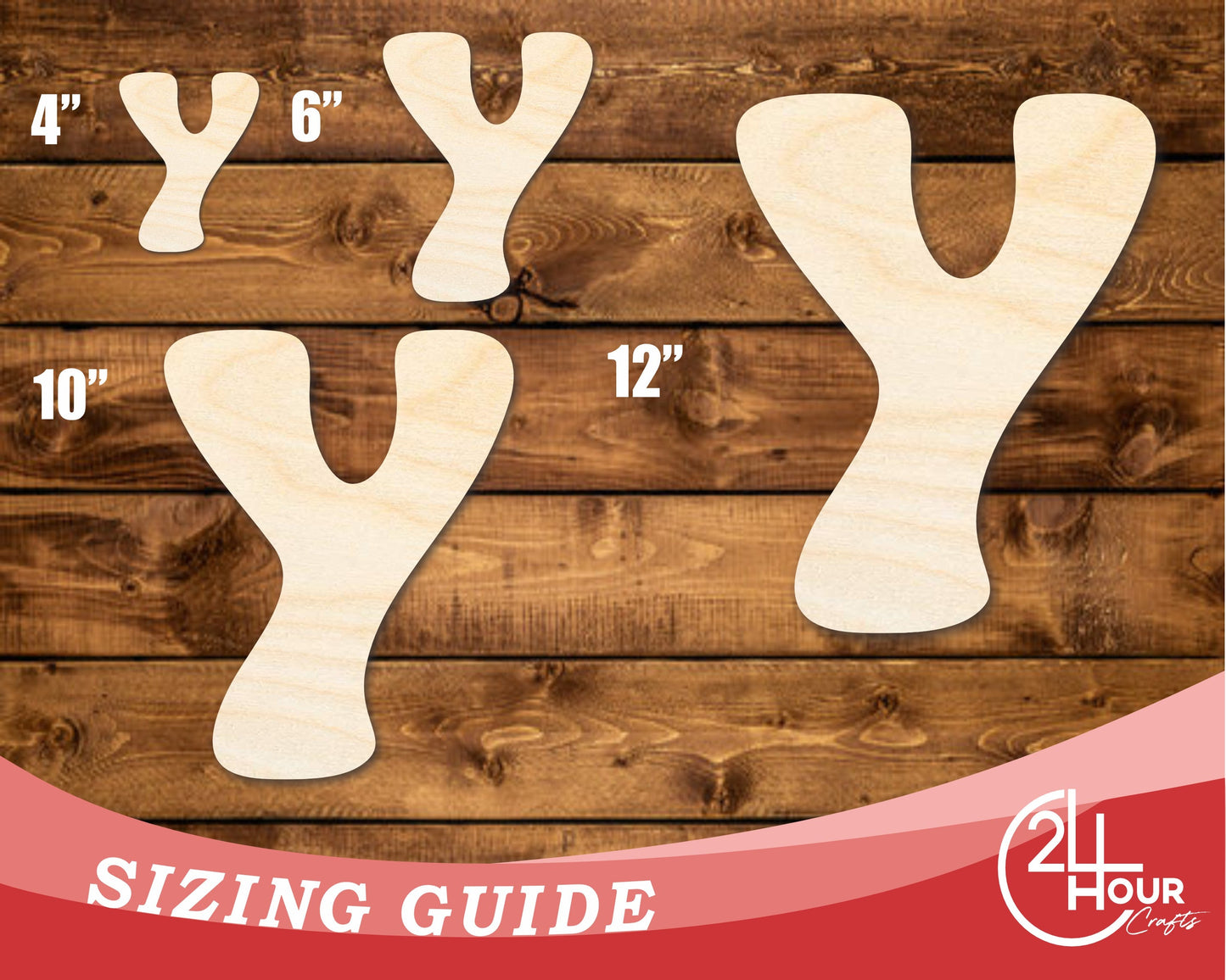 Unfinished Wood Groovy Y Font Shape | DIY Craft Cutout | up to 46" DIY