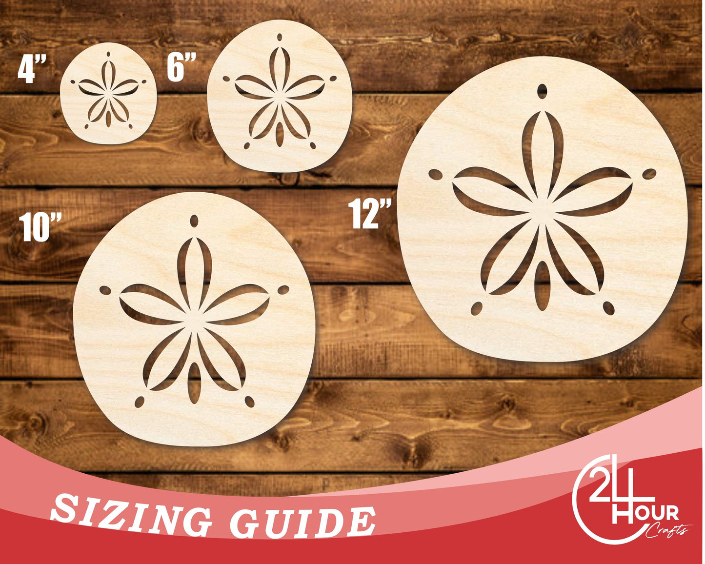 Unfinished Wood Sand Dollar Shape | JGrondz | DIY Craft Cutout | up to 46" DIY