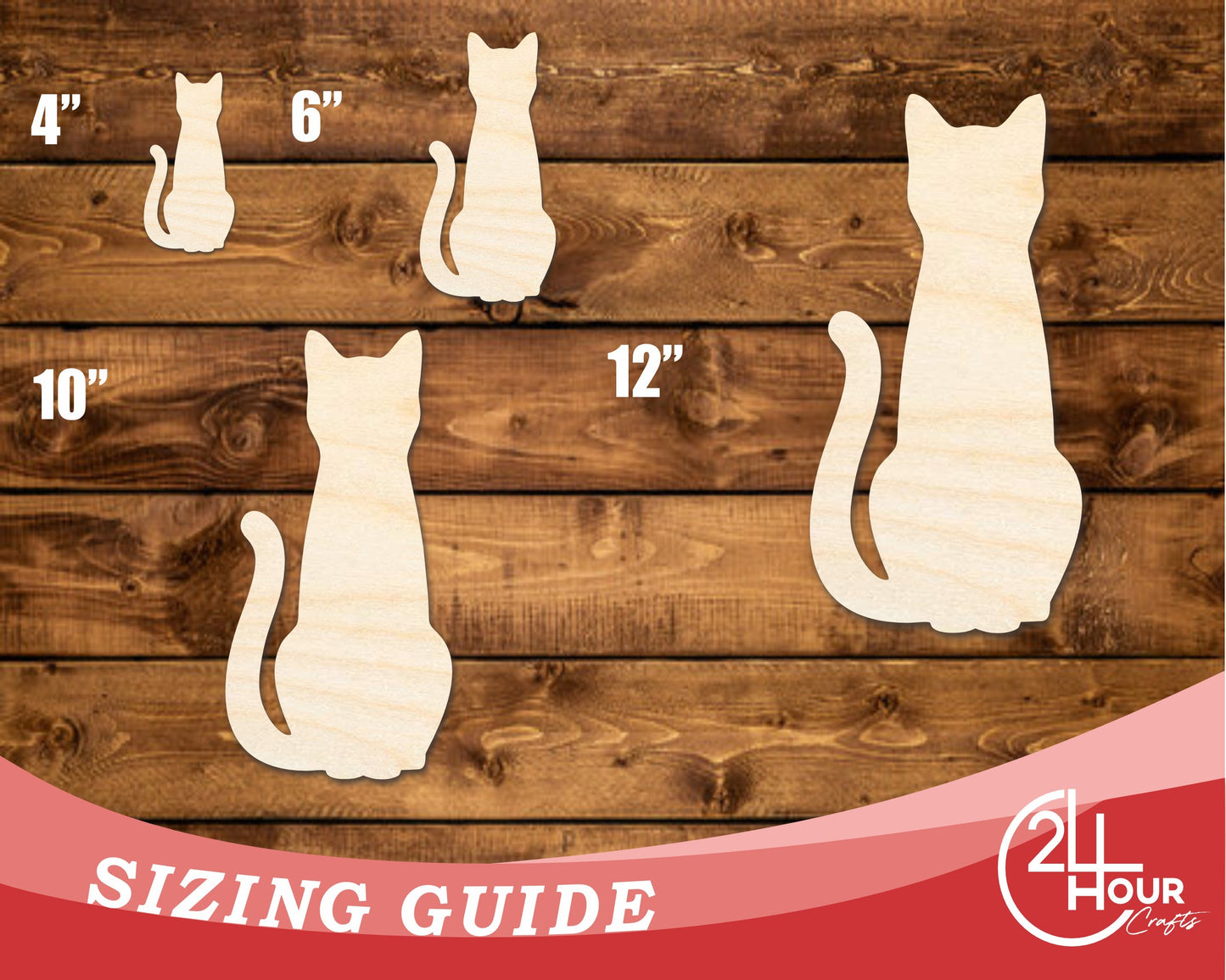Unfinished Wood Cat Sitting Shape | JGrondz | DIY Craft Cutout | up to 46" DIY