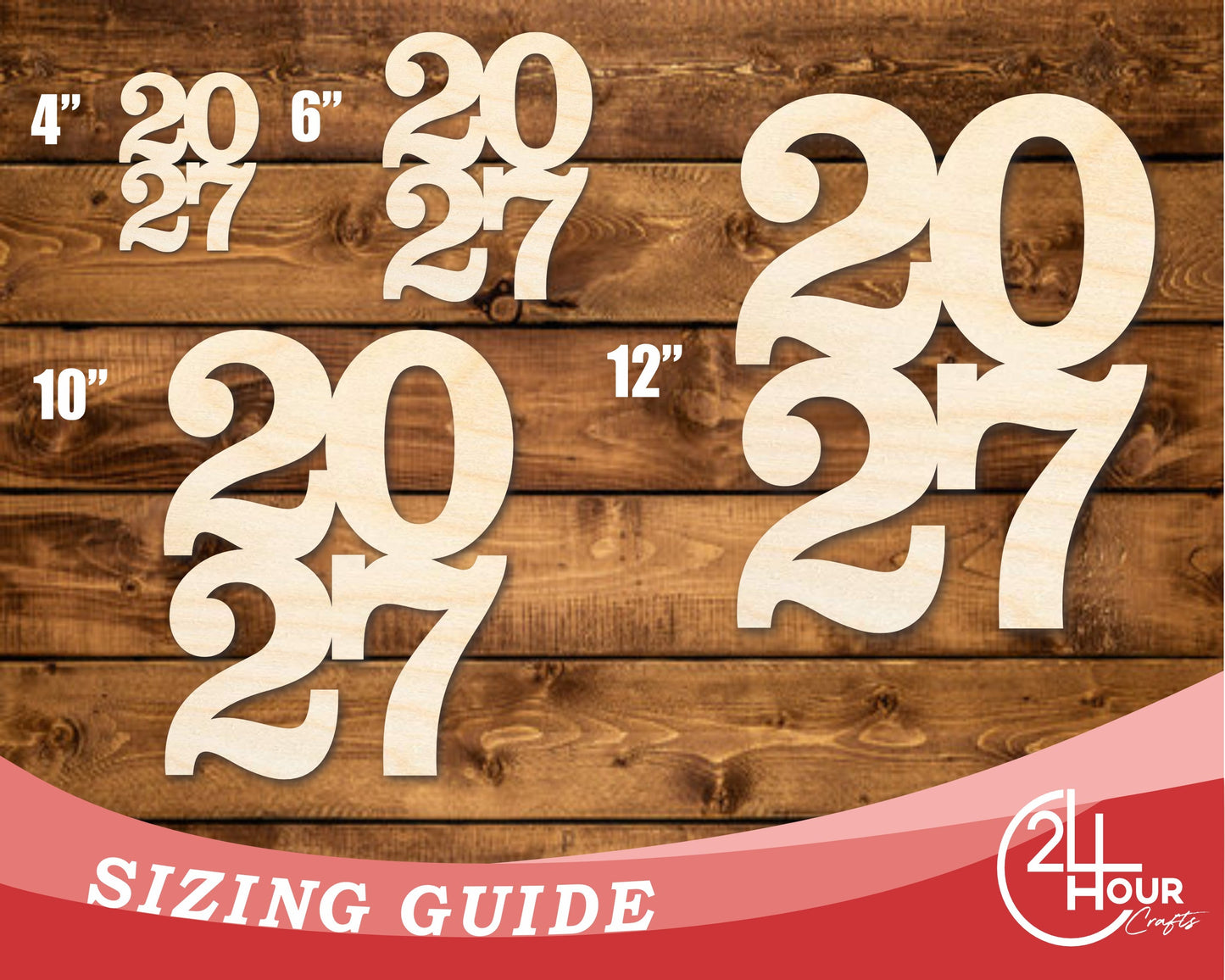 Unfinished Wood 2027 Shape | DIY Craft Cutout | up to 46" DIY