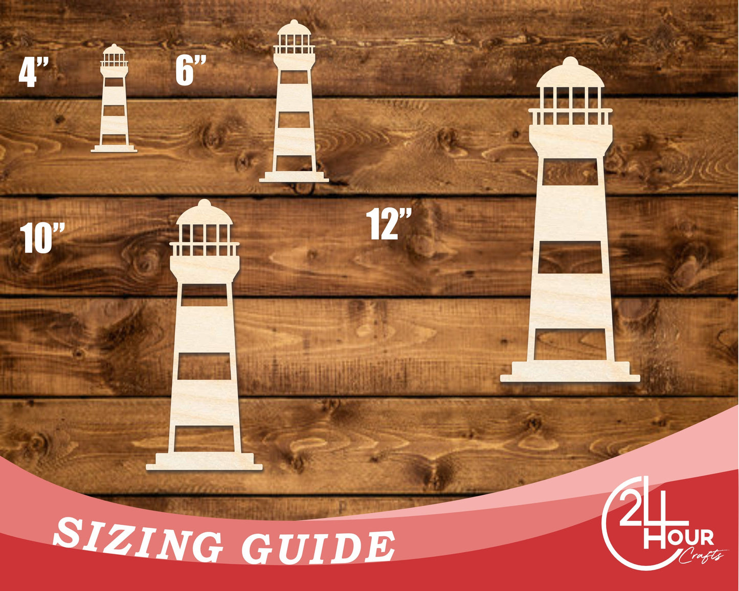 Unfinished Wood Lighthouse Shape | DIY Craft Cutout | up to 46" DIY