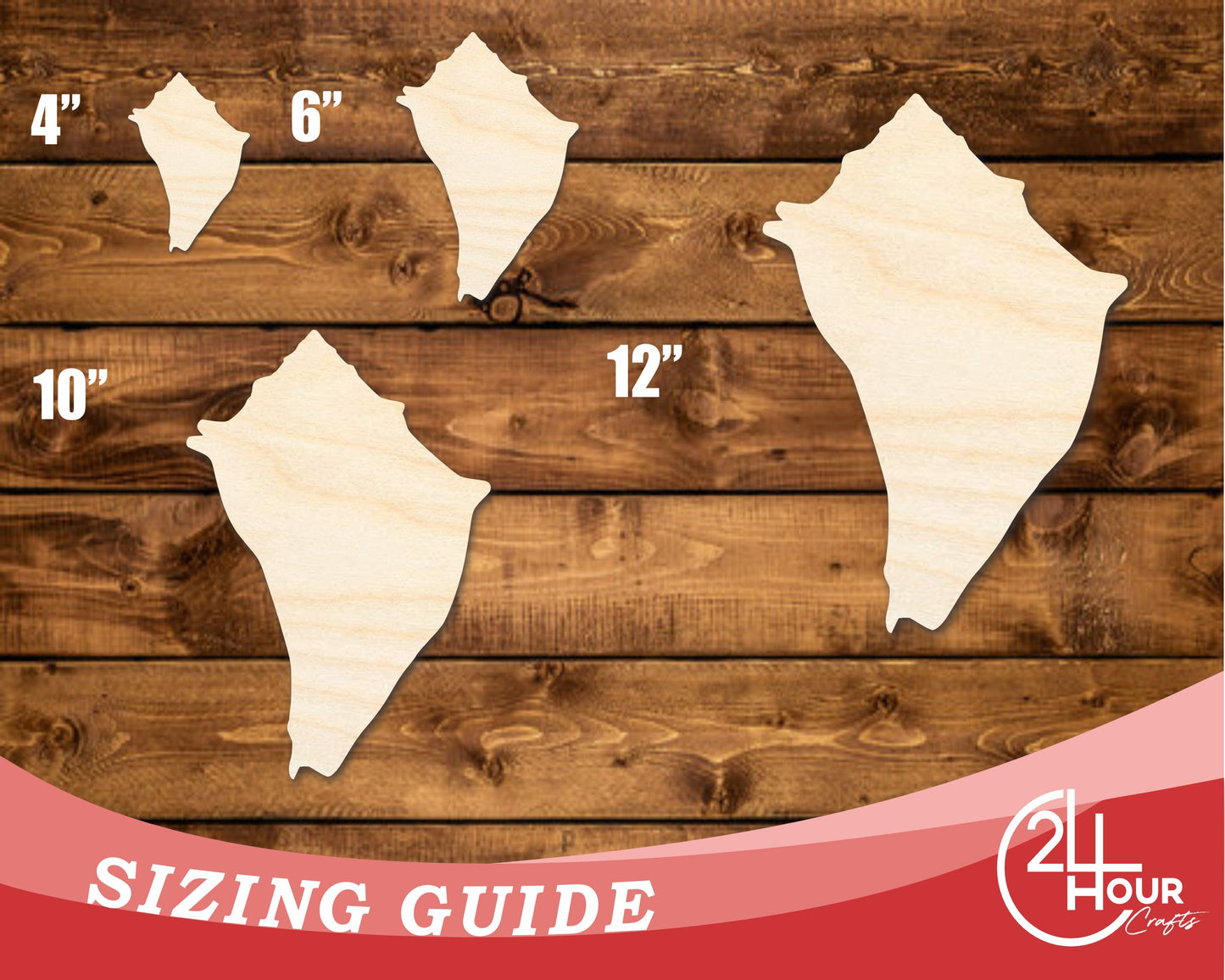 Unfinished Wood Conch Shell Shape | DIY Craft Cutout | up to 46" DIY