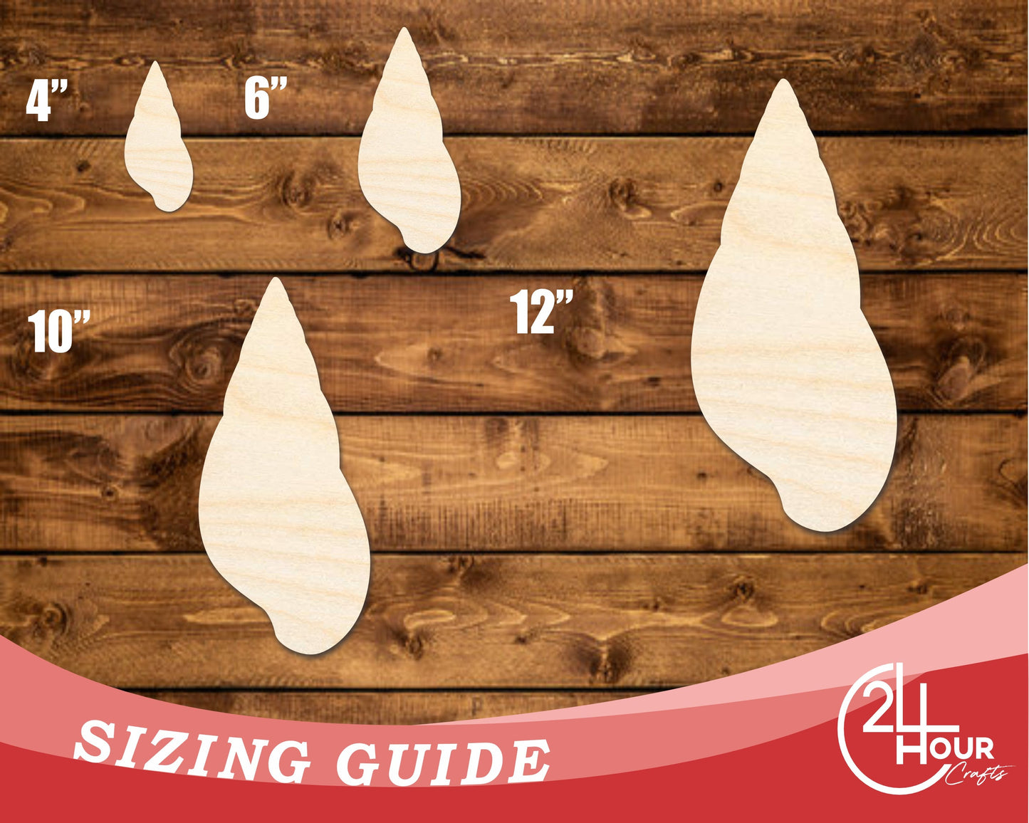 Unfinished Wood Cone Shell Shape | DIY Craft Cutout | up to 46" DIY