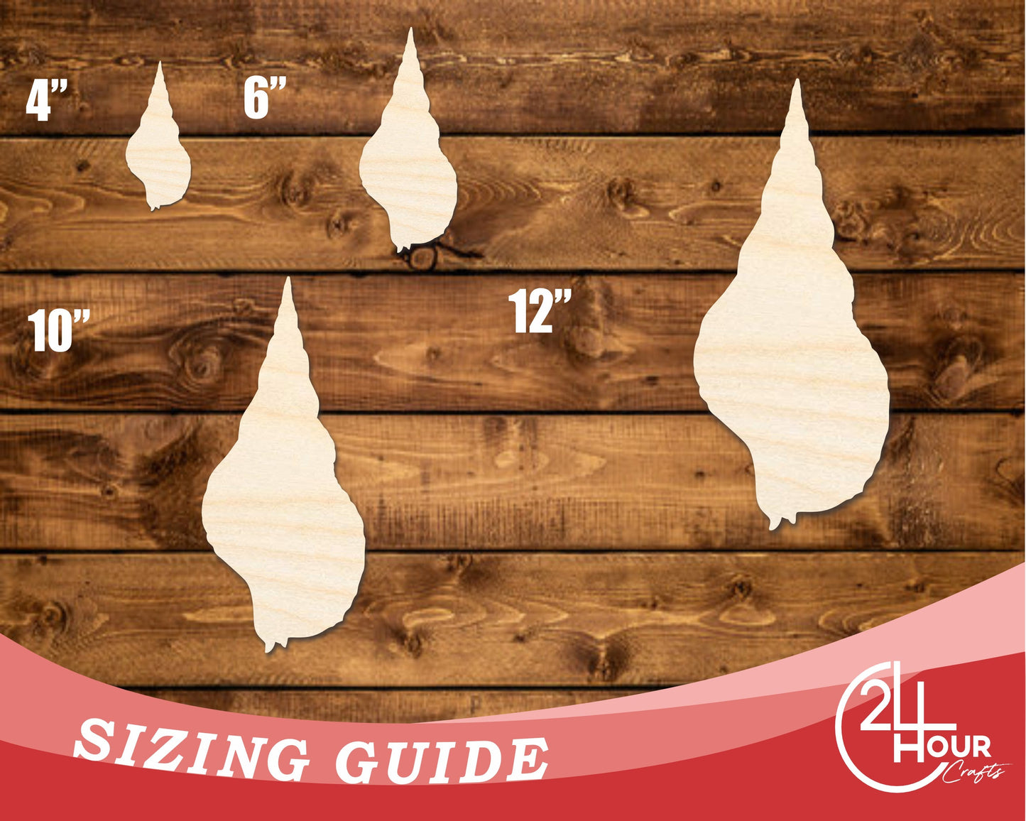 Unfinished Wood Swirl Shell Shape | DIY Craft Cutout | up to 46" DIY