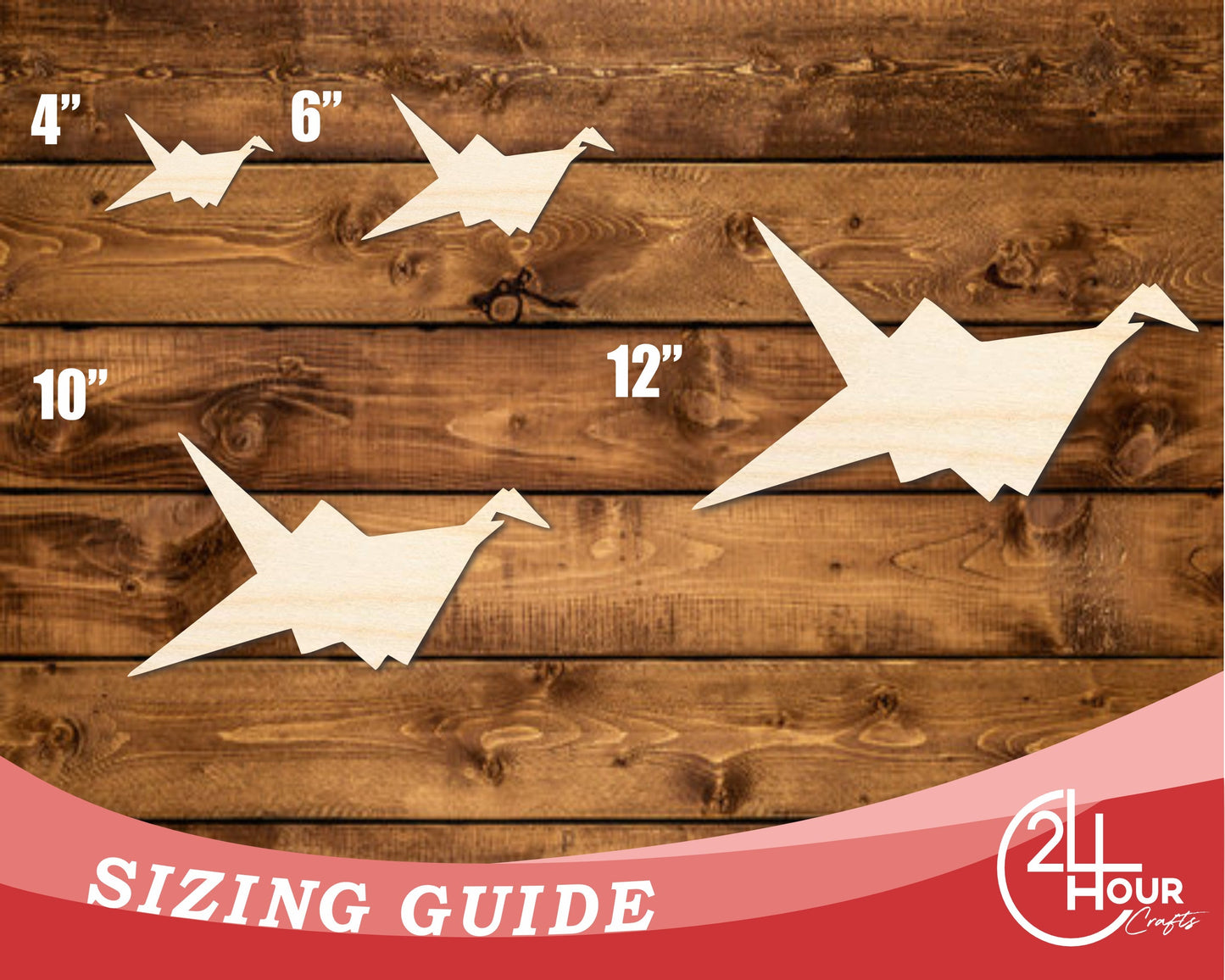 Unfinished Wood Origami Bird Shape | DIY Craft Cutout | up to 46" DIY