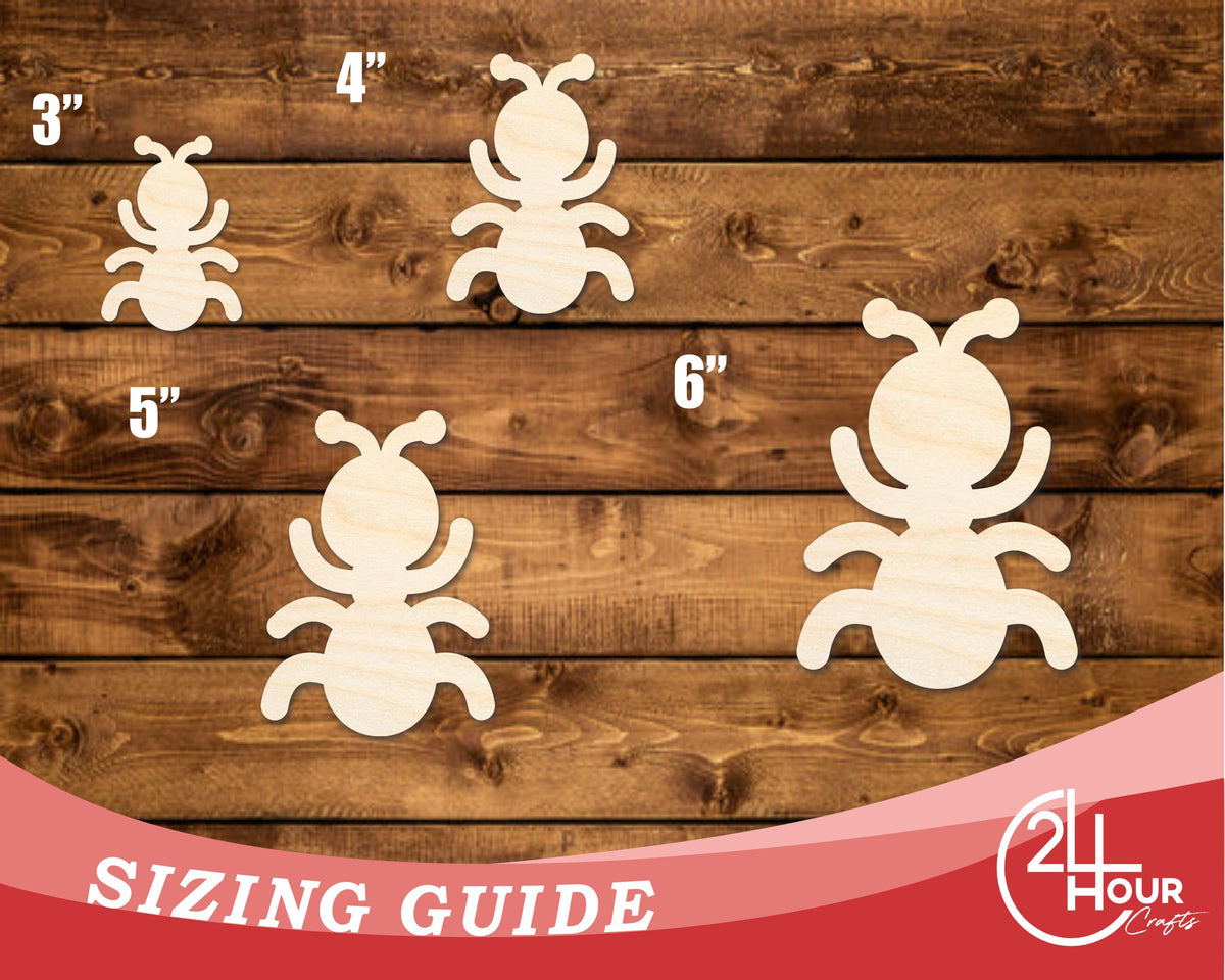 Unfinished Wood Simple Ant Shape | Wild at Play | DIY Craft Cutout | up to 6" DIY |