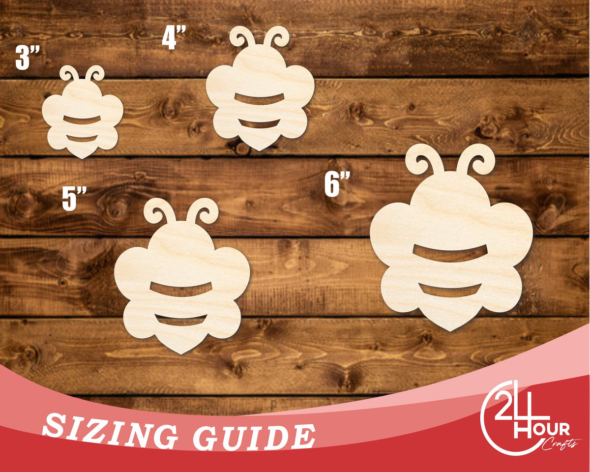 Unfinished Wood Simple Bee Shape | Wild at Play | DIY Craft Cutout | up to 6" DIY |