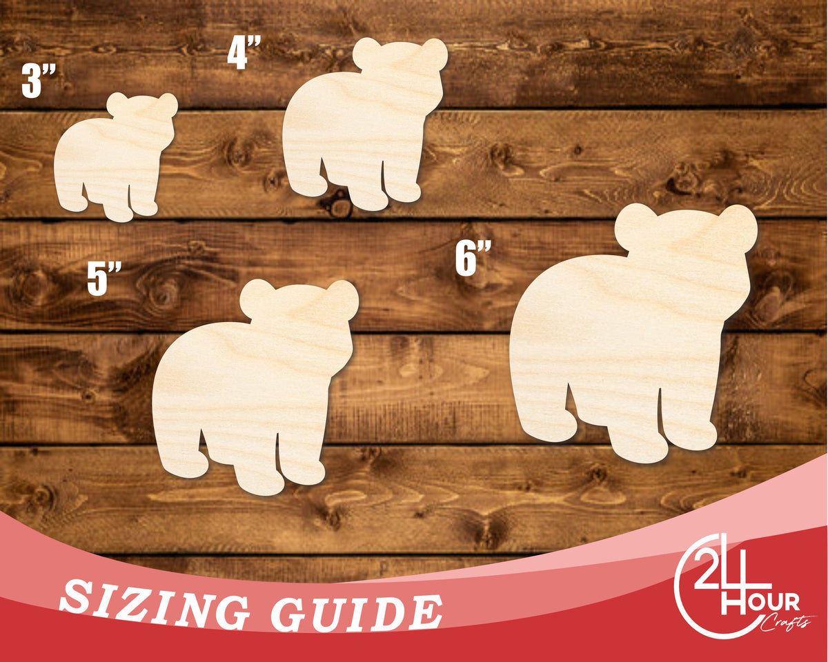 Unfinished Wood Simple Bear Shape | Wild at Play | DIY Craft Cutout | up to 6" DIY |