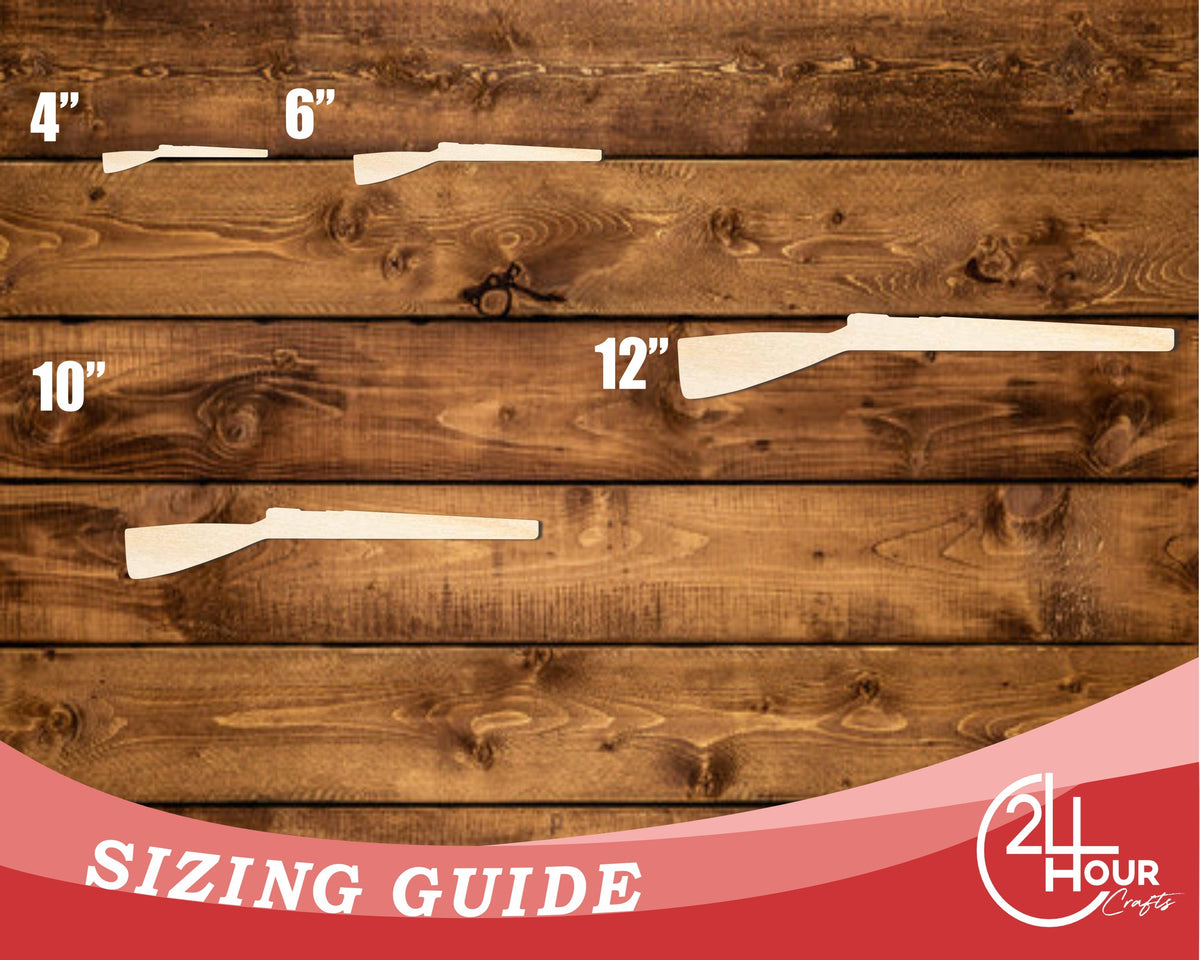 Unfinished Wood Colorguard Rifle Shape | DIY Craft Cutout | up to 46" DIY