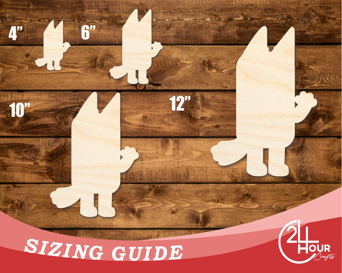 Unfinished Wood Cartoon Aussie Dog Shape - Craft - up to 46" DIY
