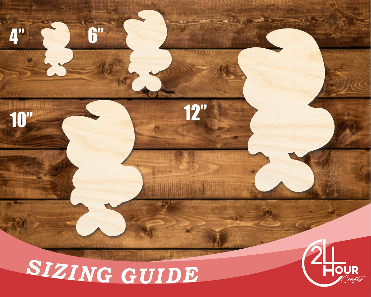 Unfinished Wood Cartoon Blue Girl Shape - Craft - up to 46" DIY