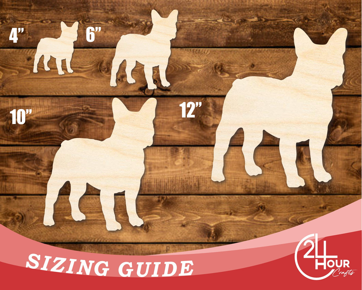 Unfinished Wood French Bulldog Shape - Craft - up to 46" DIY