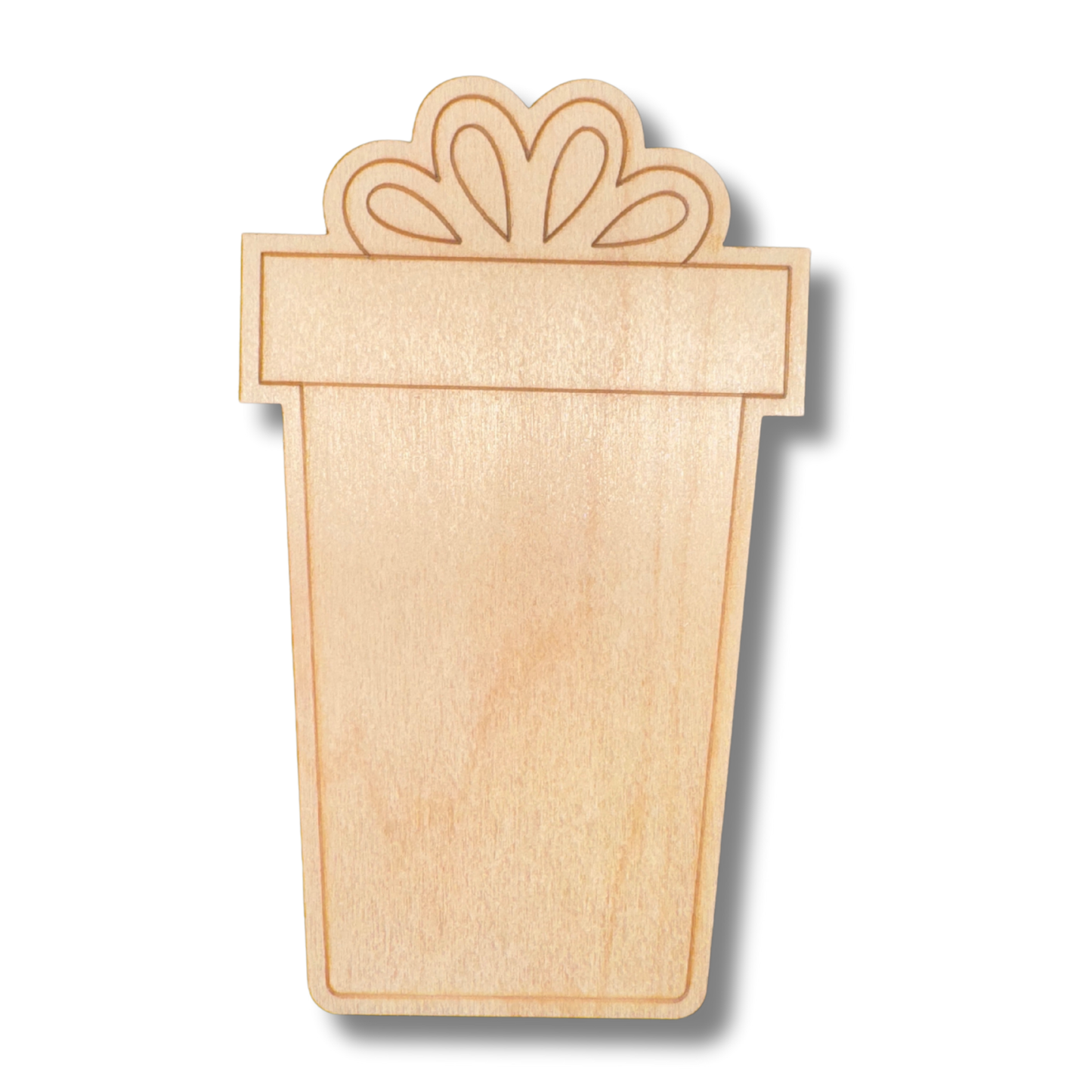 Unfinished Wood Etched Tall Birthday Gift Shape | Paint By Line Crafts | up to 30" DIY