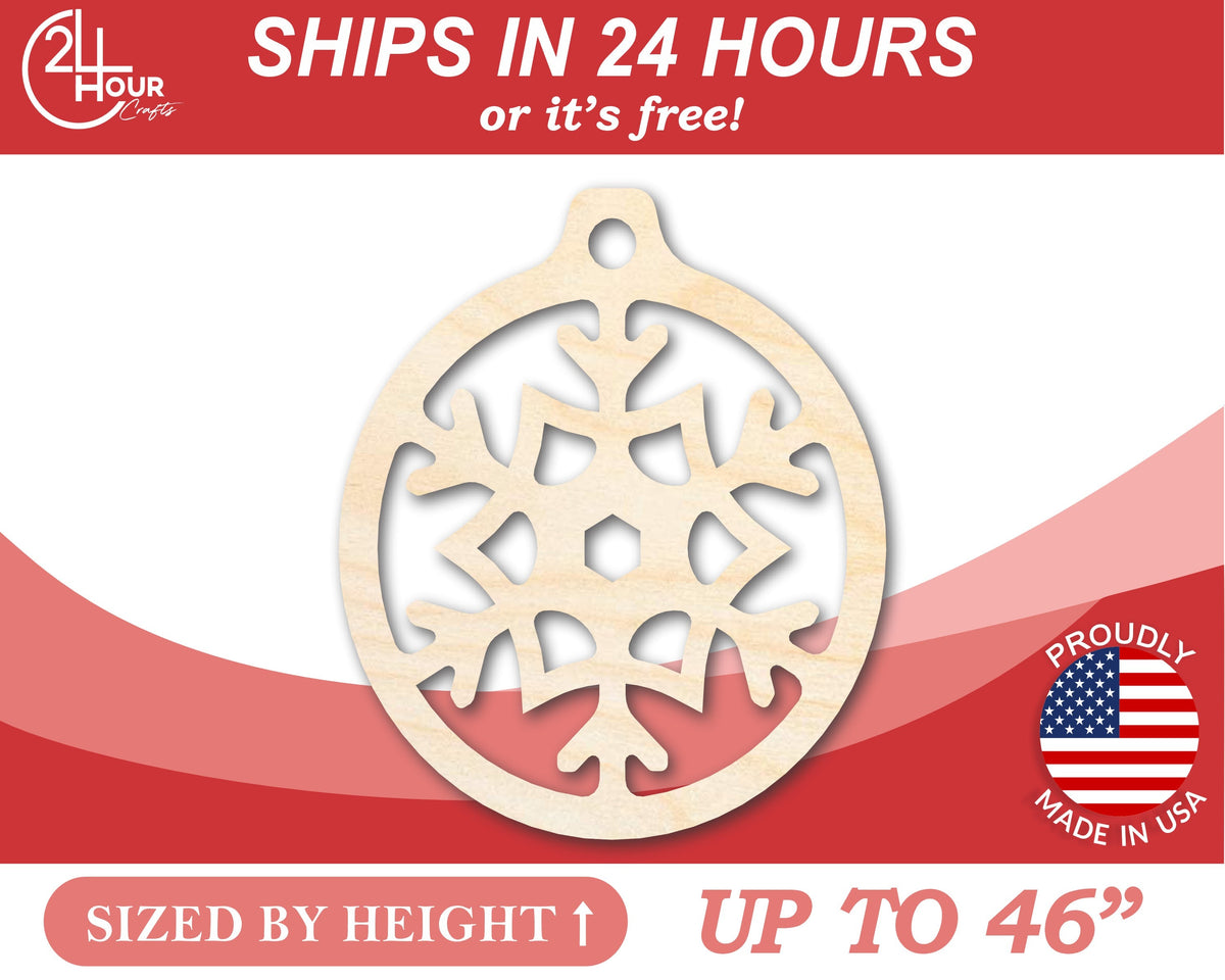 Unfinished Wood Fun Snowflake Ornament Shape - Craft - up to 46" DIY