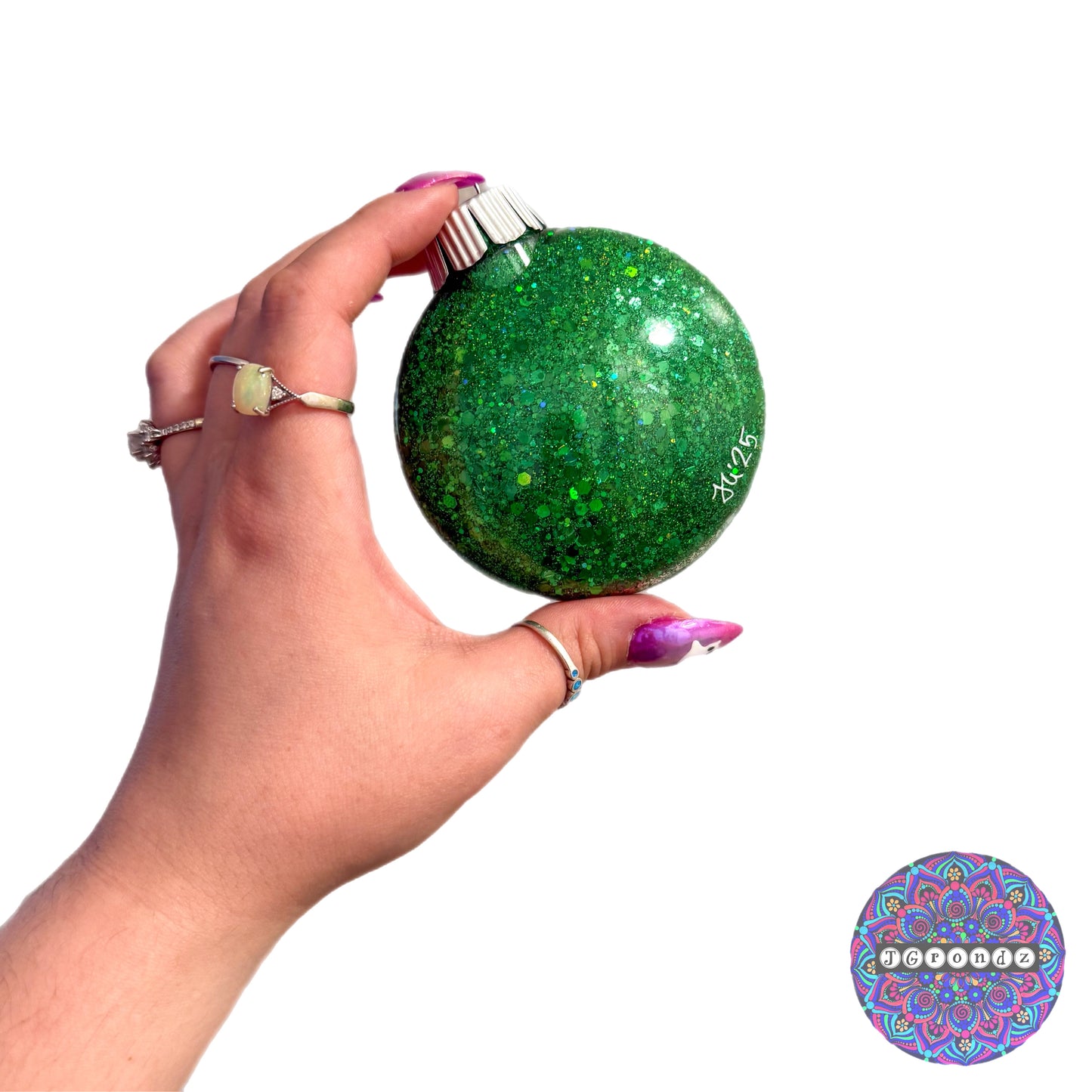 3” Christmas Mandala Glitter Ornament