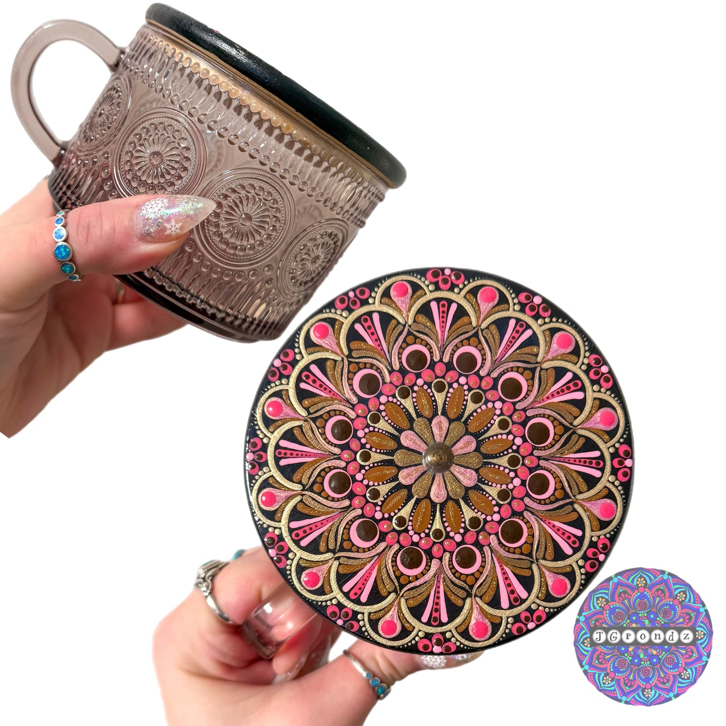 Embossed Mandala Stash Jar/Mug
