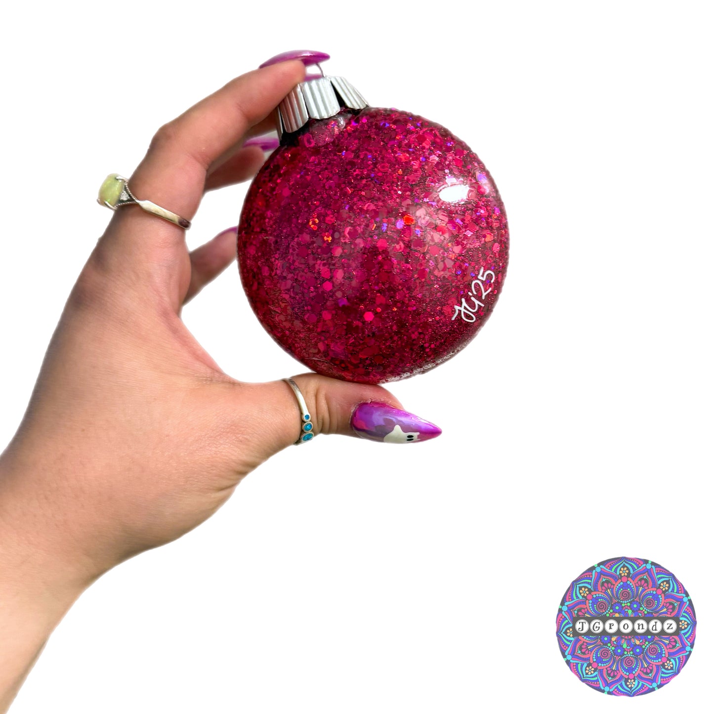 3” Paw Print Mandala Glitter Ornament