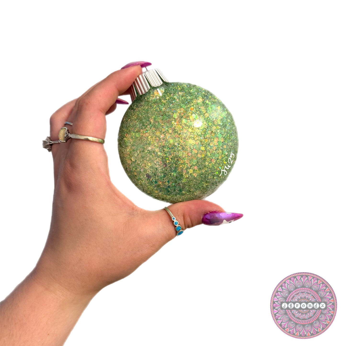 3” Christmas Mandala Glitter Ornament