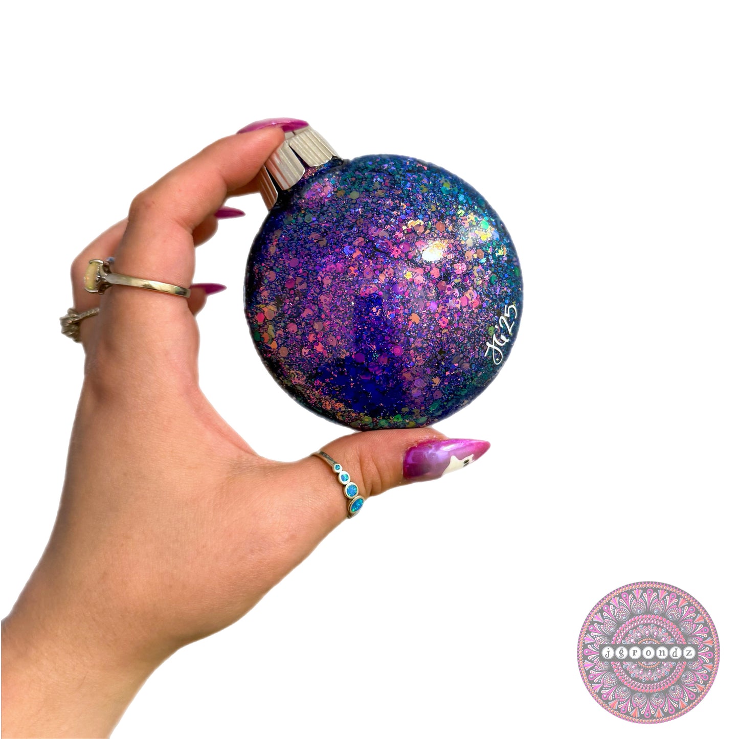 3” Paw Print Mandala Glitter Ornament