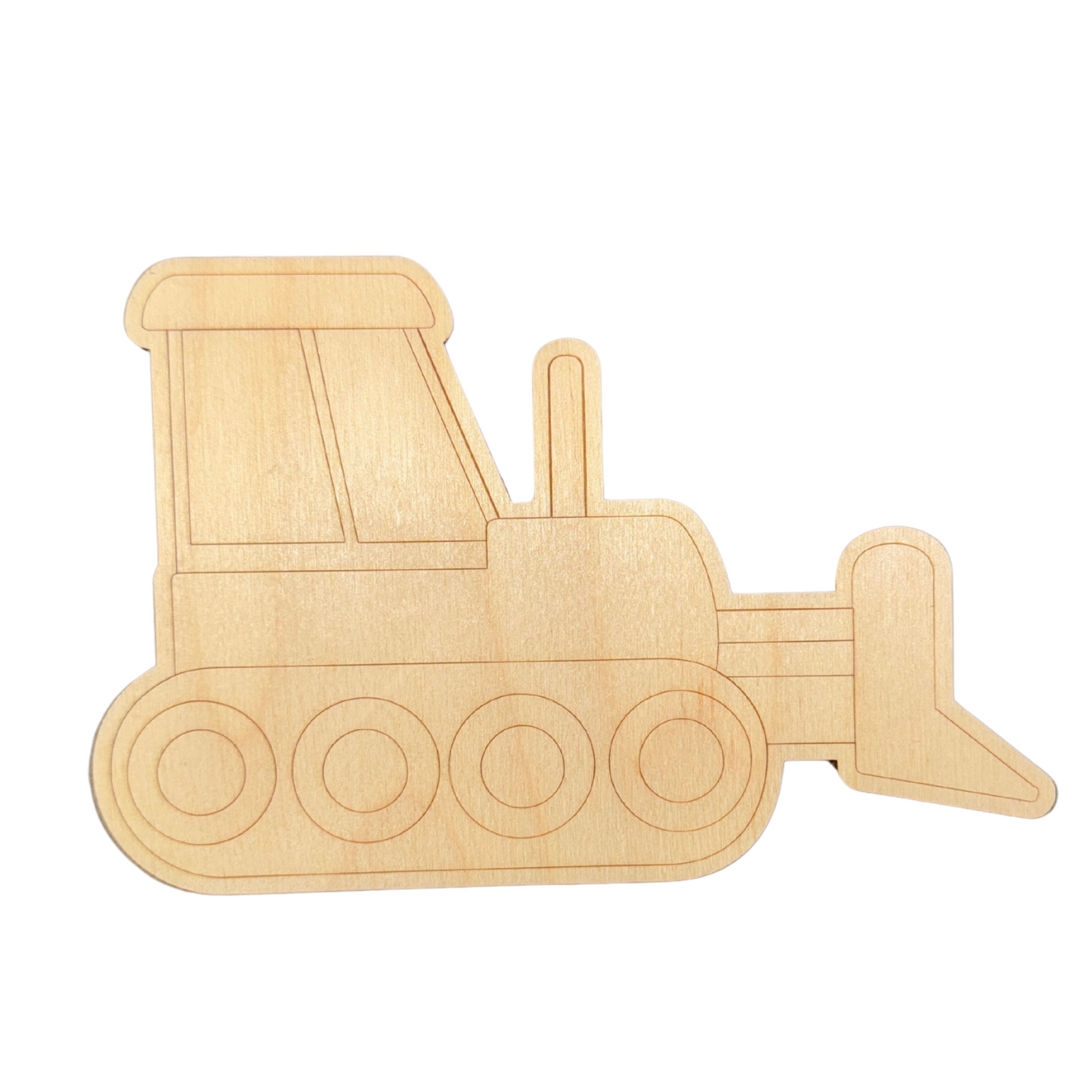 Unfinished Wood Etched Excavator Shape | Paint By Line Crafts | up to 30" DIY