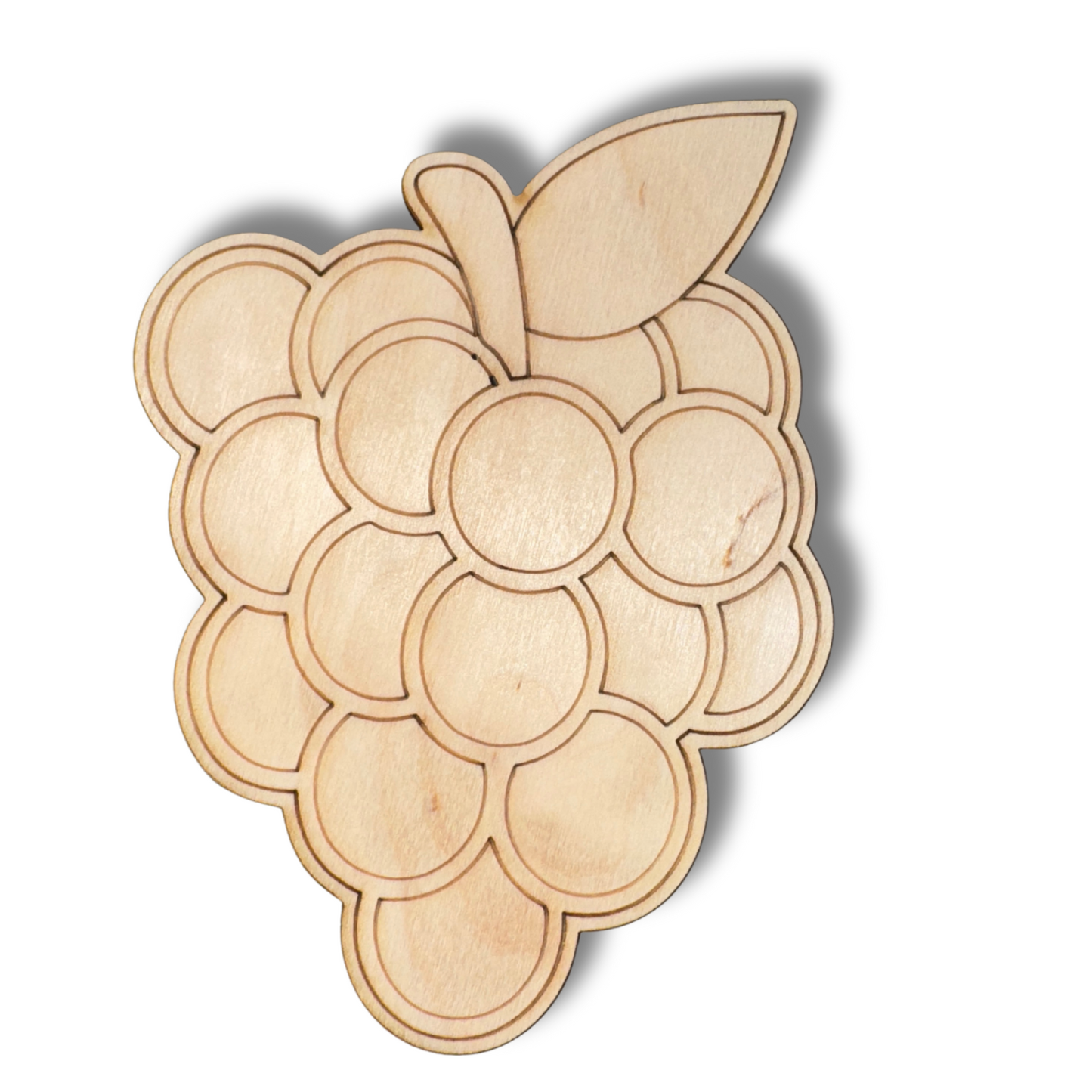 Unfinished Wood Etched Grapes Shape | Paint By Line Crafts | up to 30" DIY