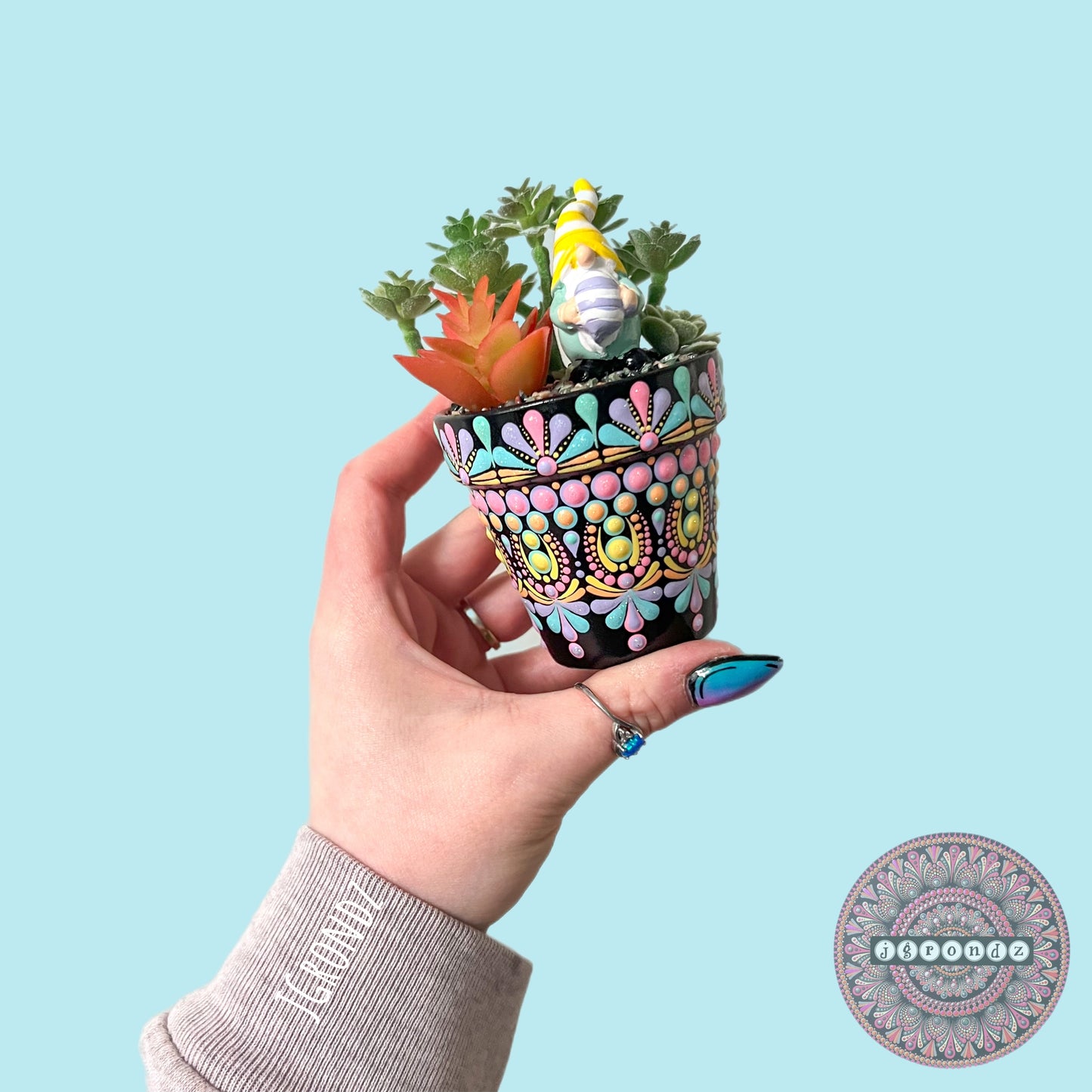 Hoppy Pot - Spring/Easter Painted Succulent Pot