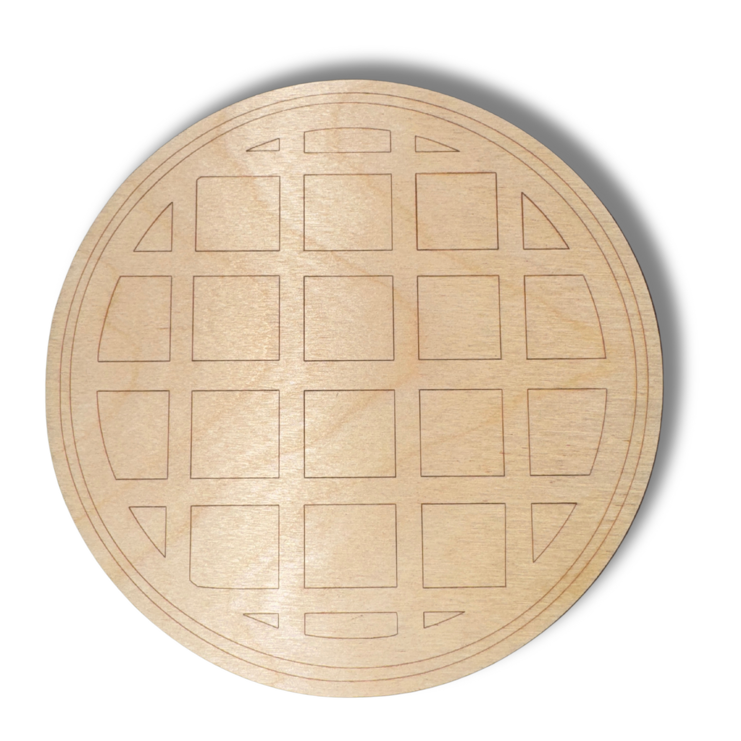 Unfinished Wood Etched Waffles Shape | Paint By Line Crafts | up to 30" DIY