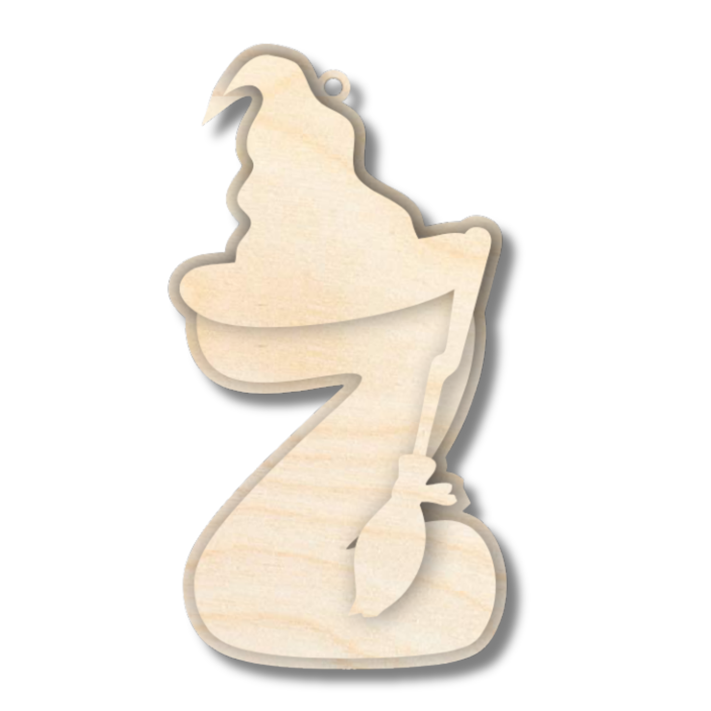 Unfinished Wood Layered Letter Halloween Witch Tags | A-Z | 3 Piece | 6" Tall | 1/8" Wood | Wood Craft DIY