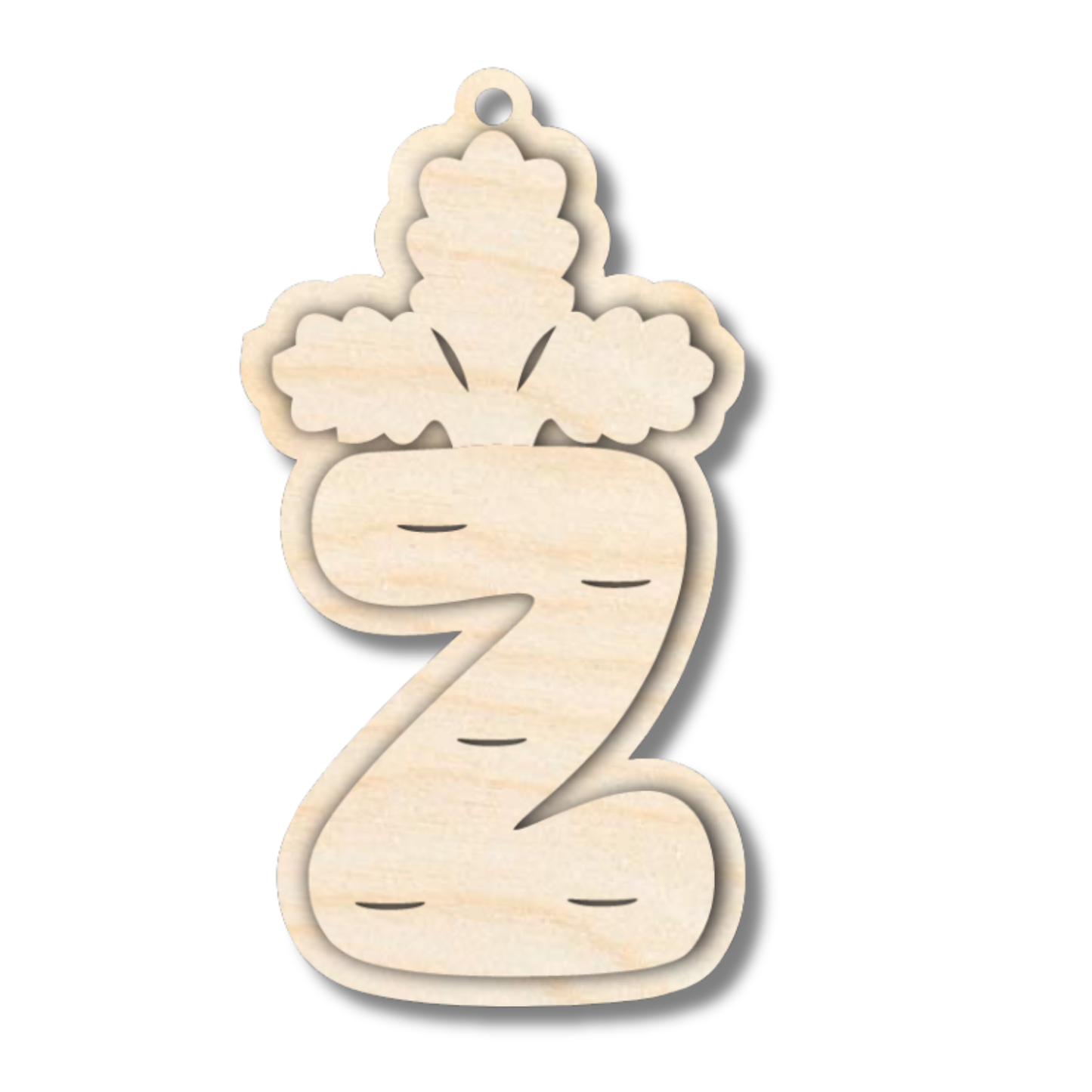 Unfinished Wood Layered Letter Carrot Tags | A-Z | 3 Piece | 6" Tall | 1/8" Wood | Wood Craft DIY