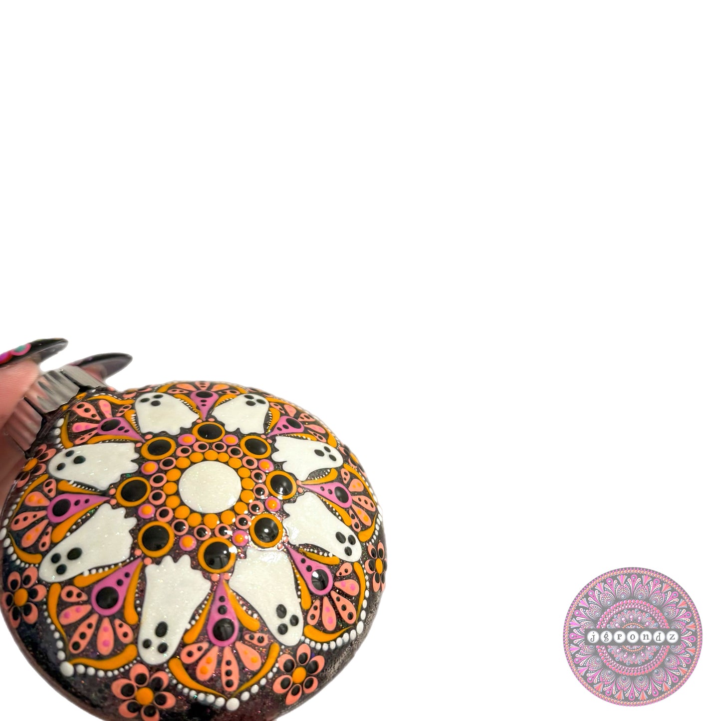 3” Halloween Mandala Glitter Ornament