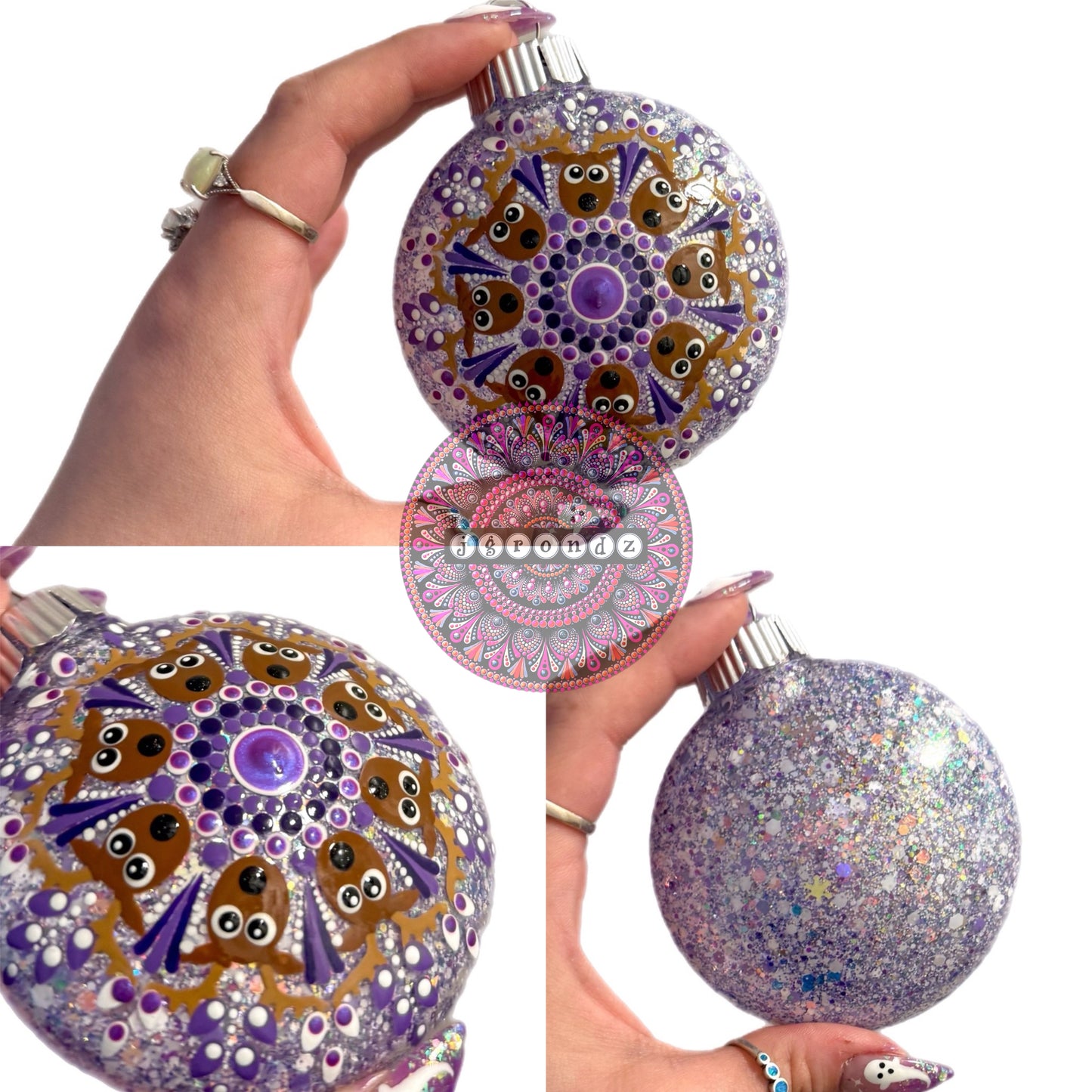 3” Reindeer Mandala Glitter Ornament