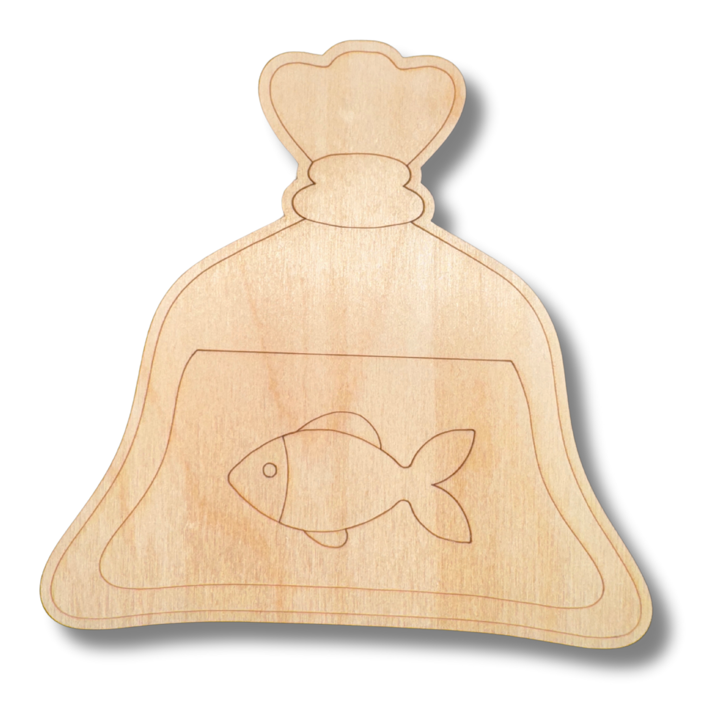 Unfinished Wood Etched Fair Goldfish Shape | Paint By Line Crafts | up to 30" DIY