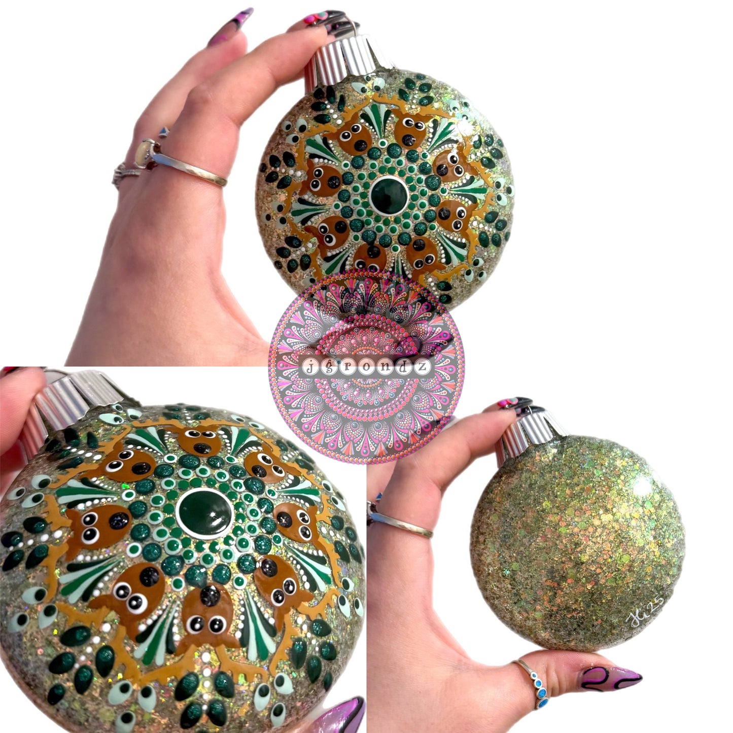3” Reindeer Mandala Glitter Ornament