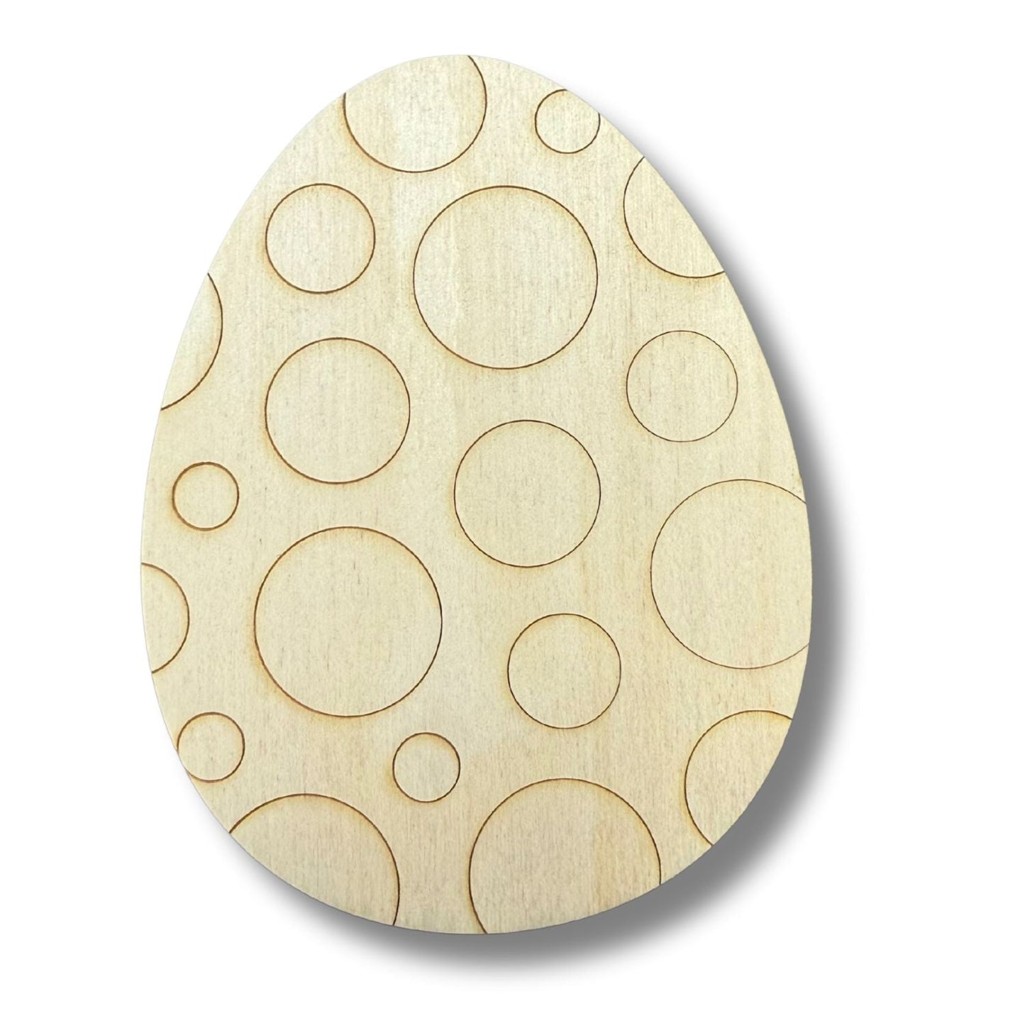 Unfinished Wood Etched Circle Pattern Egg Shape | Paint By Line Crafts | up to 30" DIY