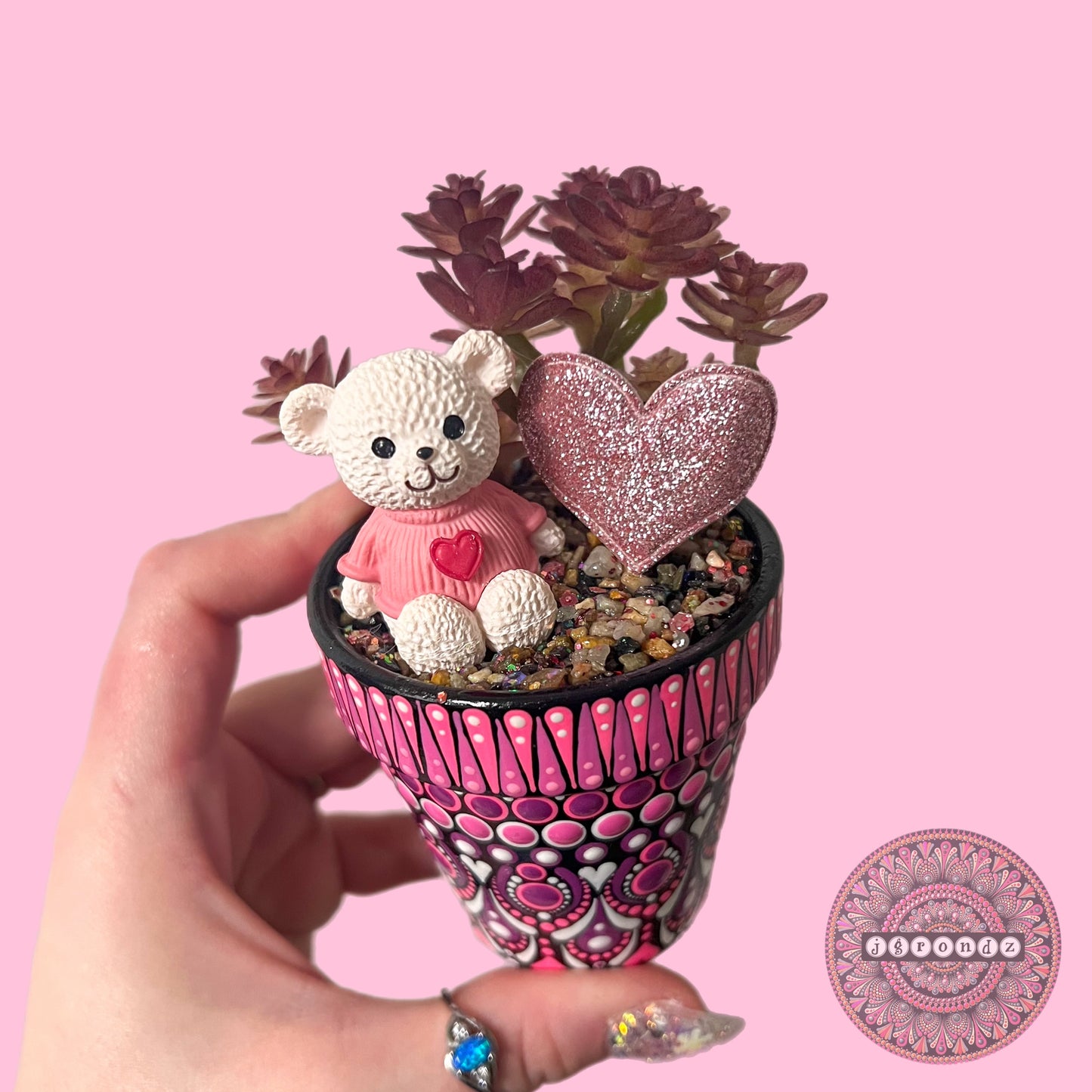 Cutie Pot - Valentines Day Painted Succulent Pot
