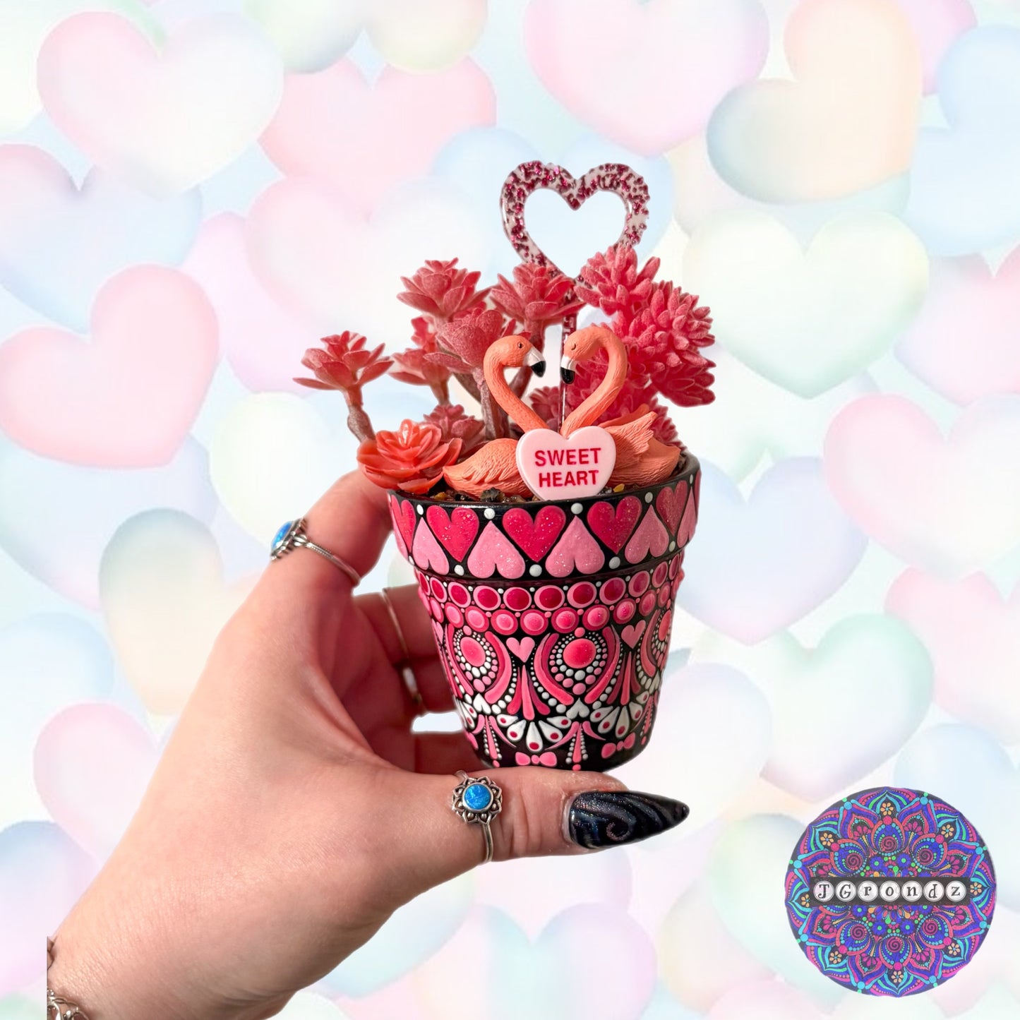 Cutie Pot - Valentines Day Painted Succulent Pot