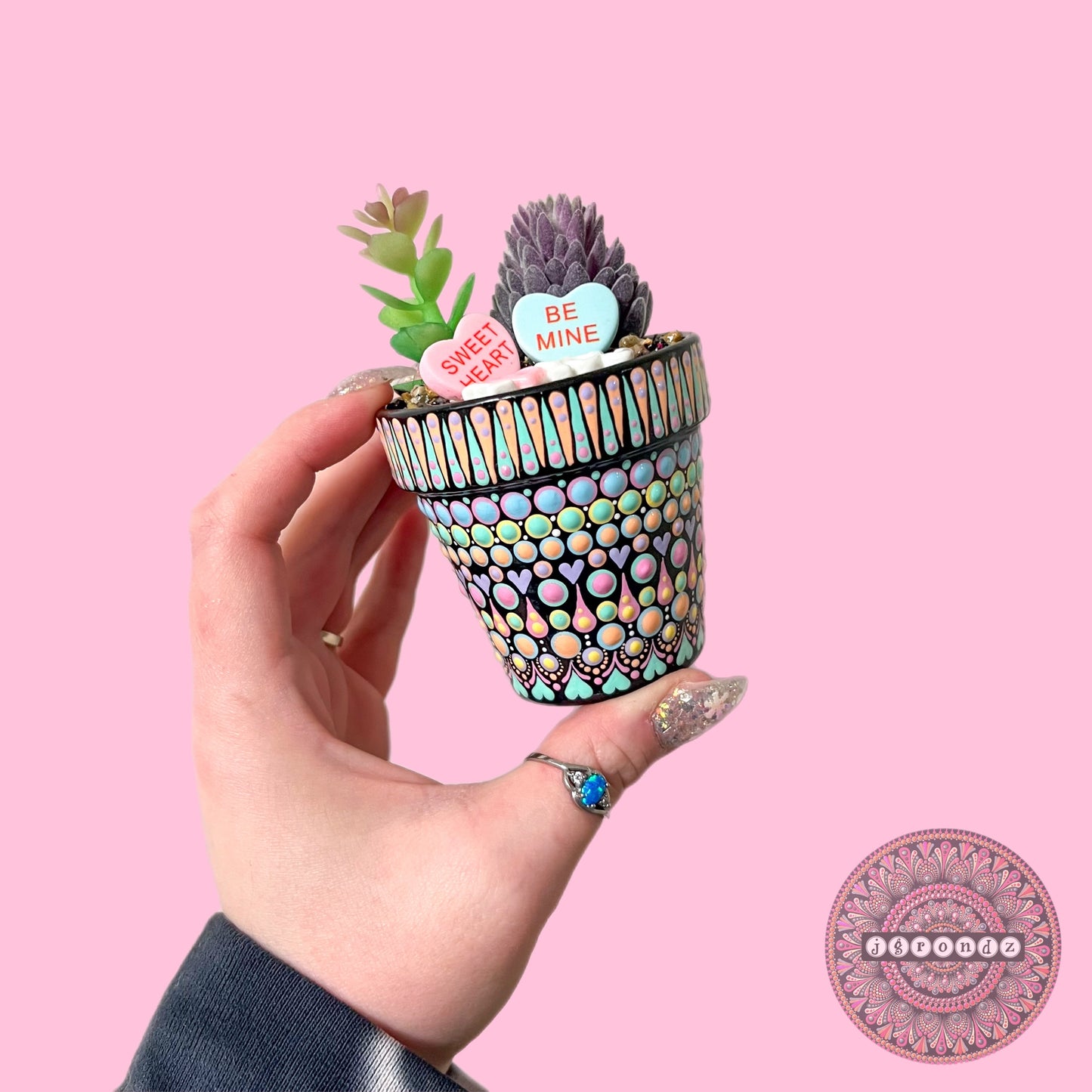 Cutie Pot - Valentines Day Painted Succulent Pot