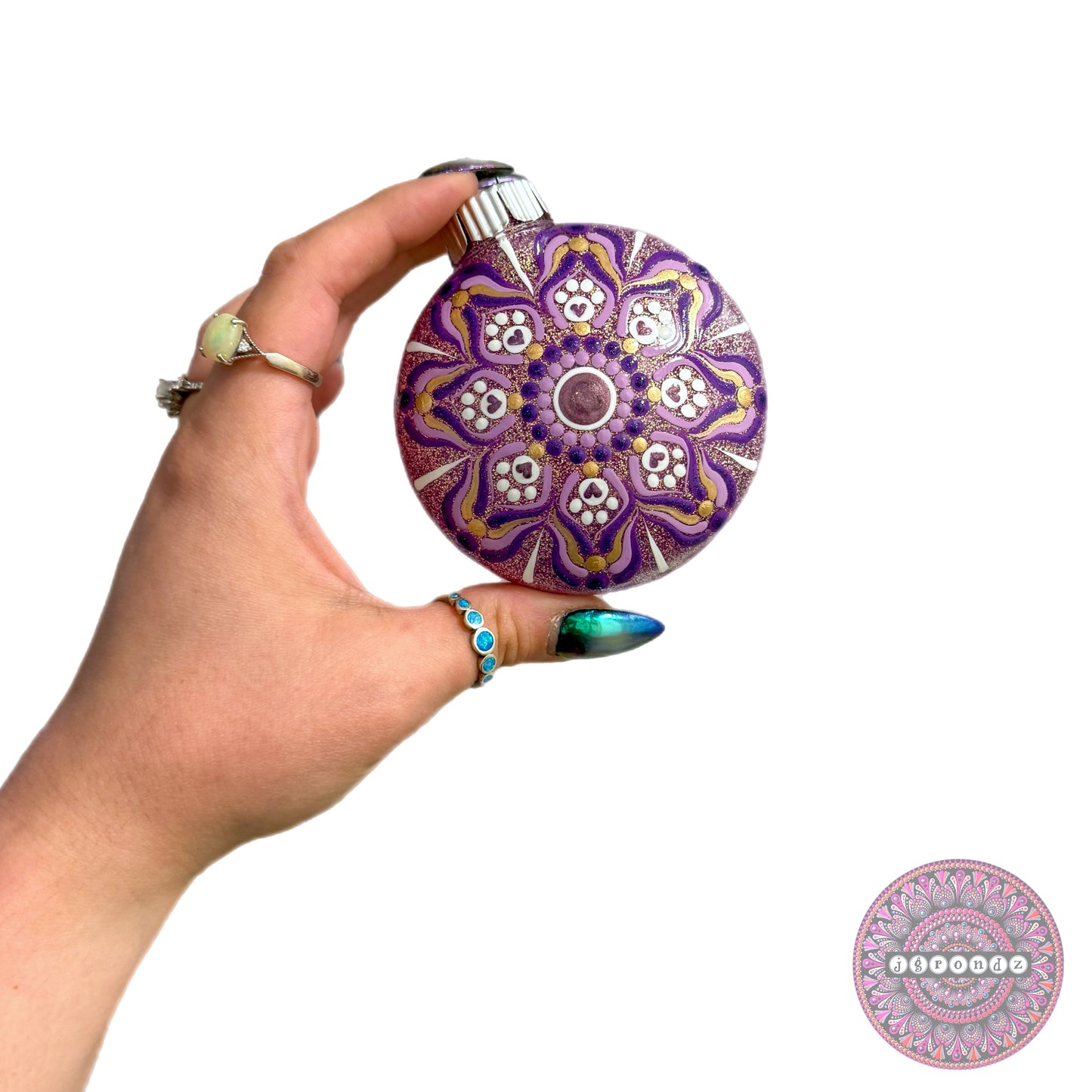 3” Paw Print Mandala Glitter Ornament