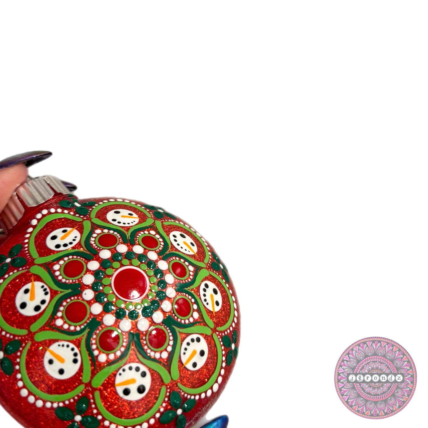 3” Snowman Mandala Glitter Ornament