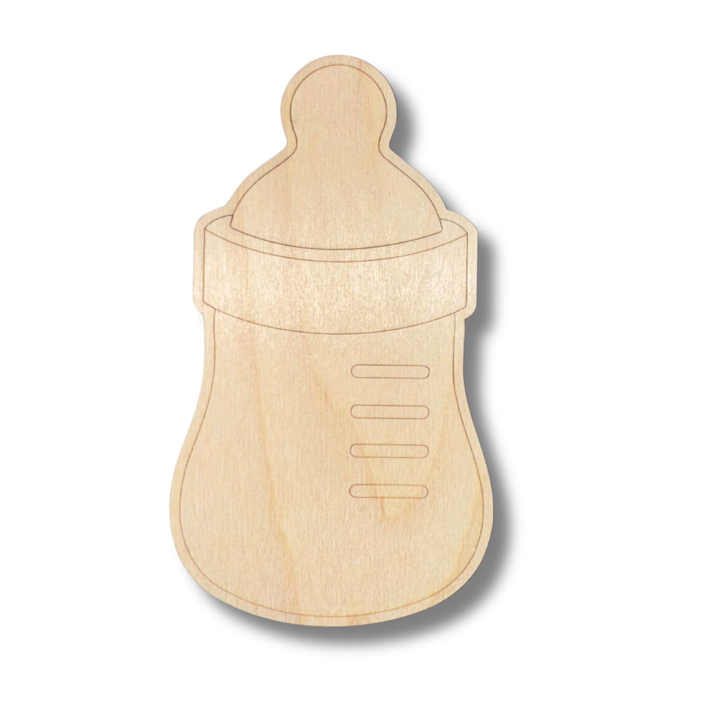 Unfinished Wood Etched Baby Bottle Shape | Paint By Line Crafts | up to 30" DIY