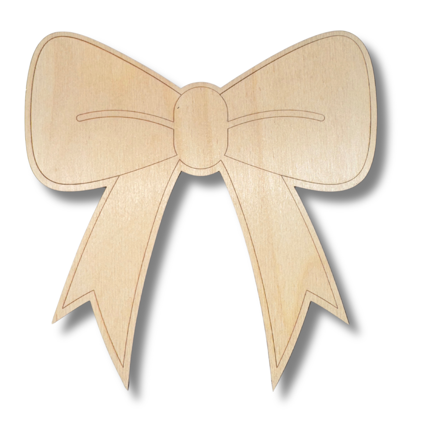 Unfinished Wood Etched Bow Shape | Paint By Line Crafts | up to 30" DIY
