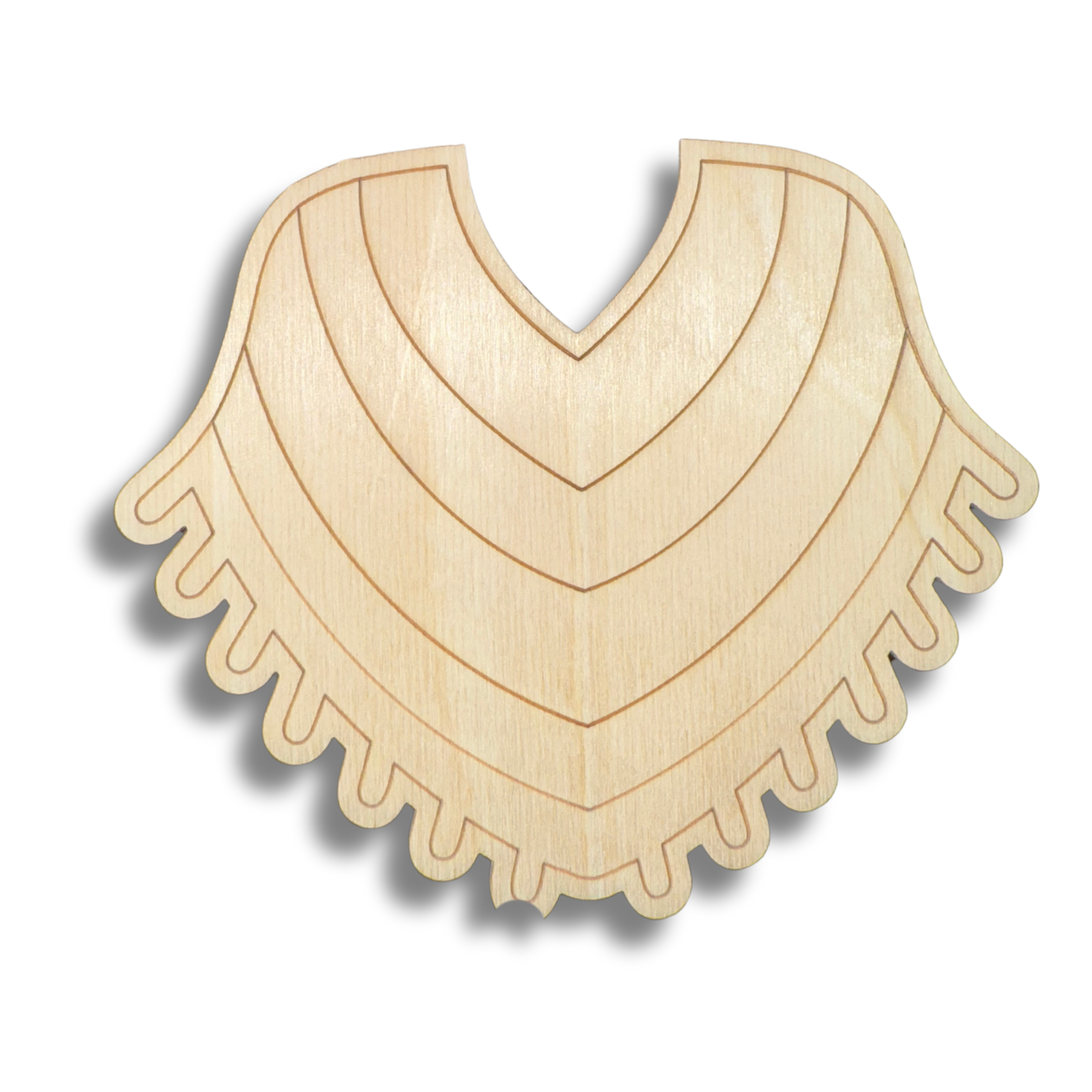 Unfinished Wood Etched Poncho Shape | Paint By Line Crafts | up to 30" DIY