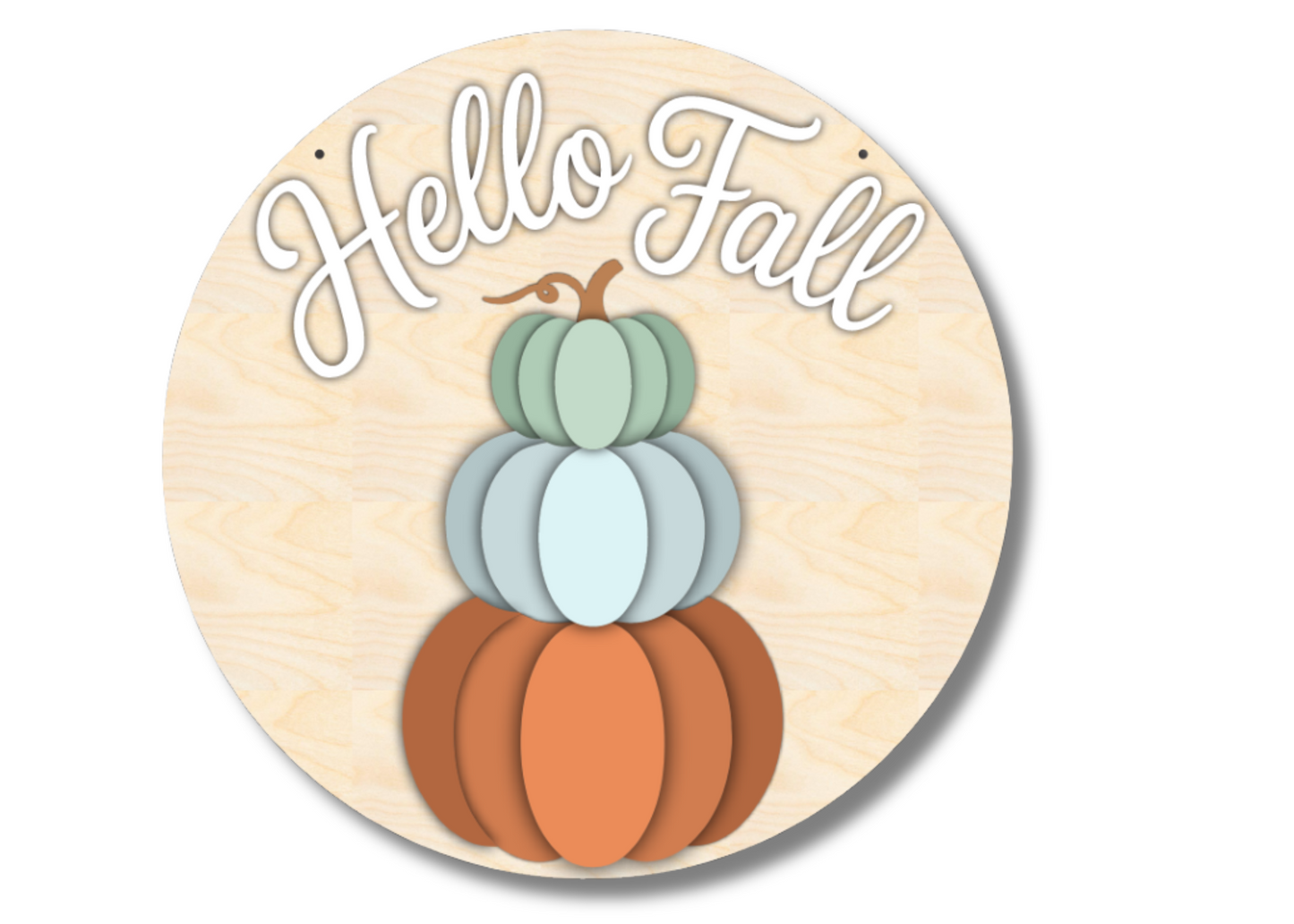 Unfinished Wood Hello Fall Pumpkins Door Sign Kit | Wood Craft Cutouts | 1/4" Thick |