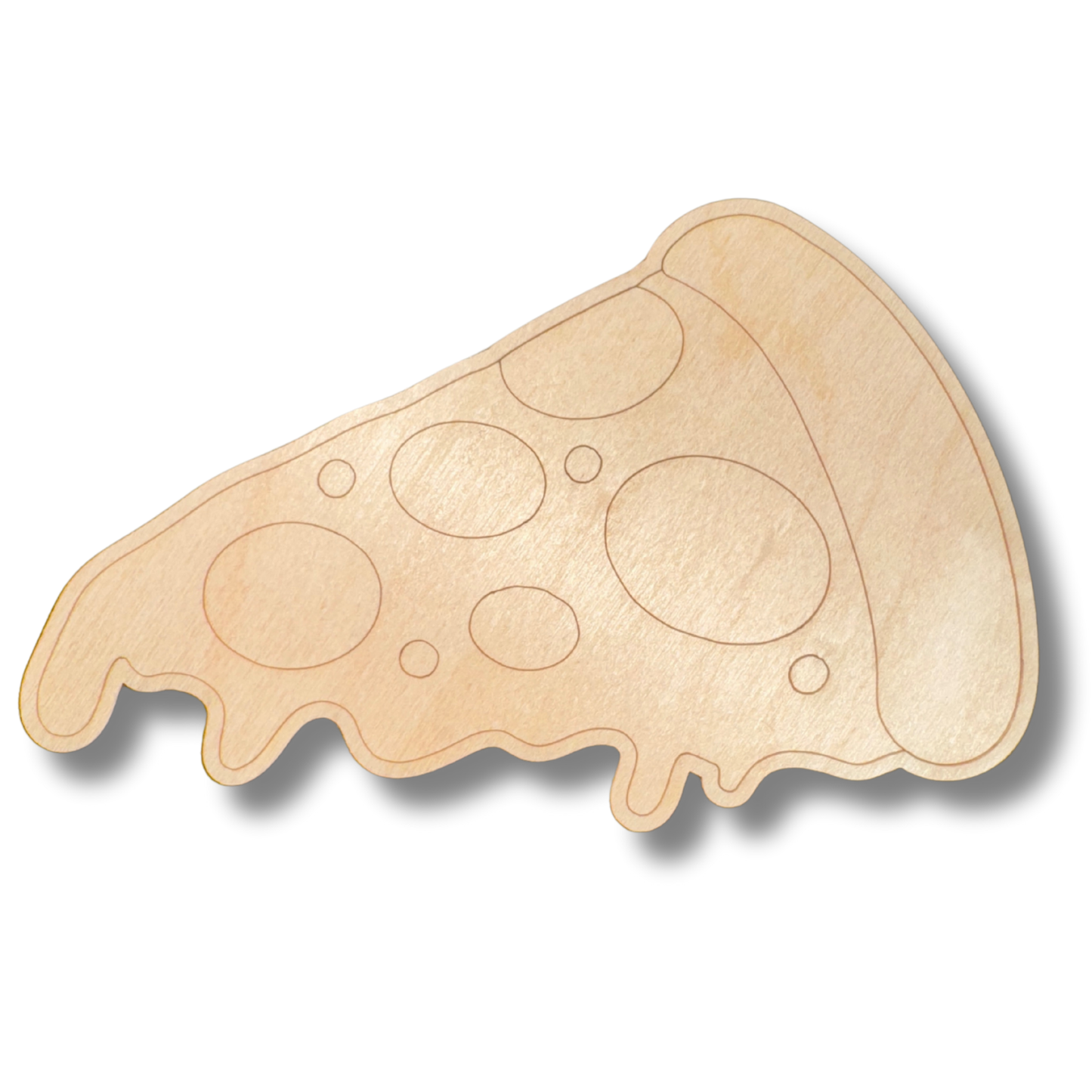 Unfinished Wood Etched Pizza Slice Shape | Paint By Line Crafts | up to 30" DIY