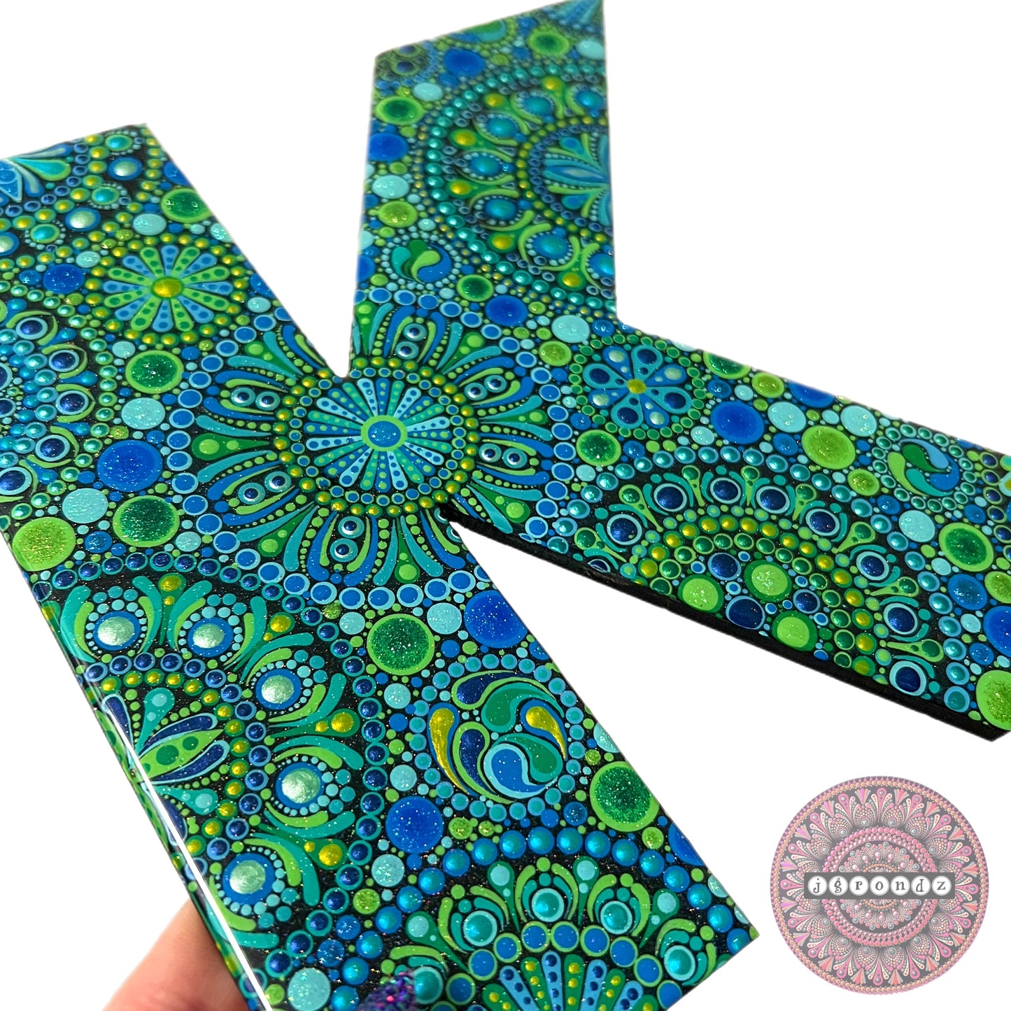 Letter Mandala “K” Resin & Dot Art