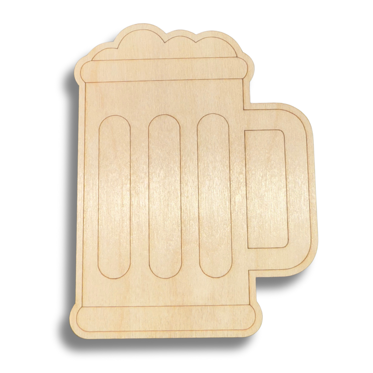 Unfinished Wood Etched Beer Mug Shape | Paint By Line Crafts | up to 30" DIY