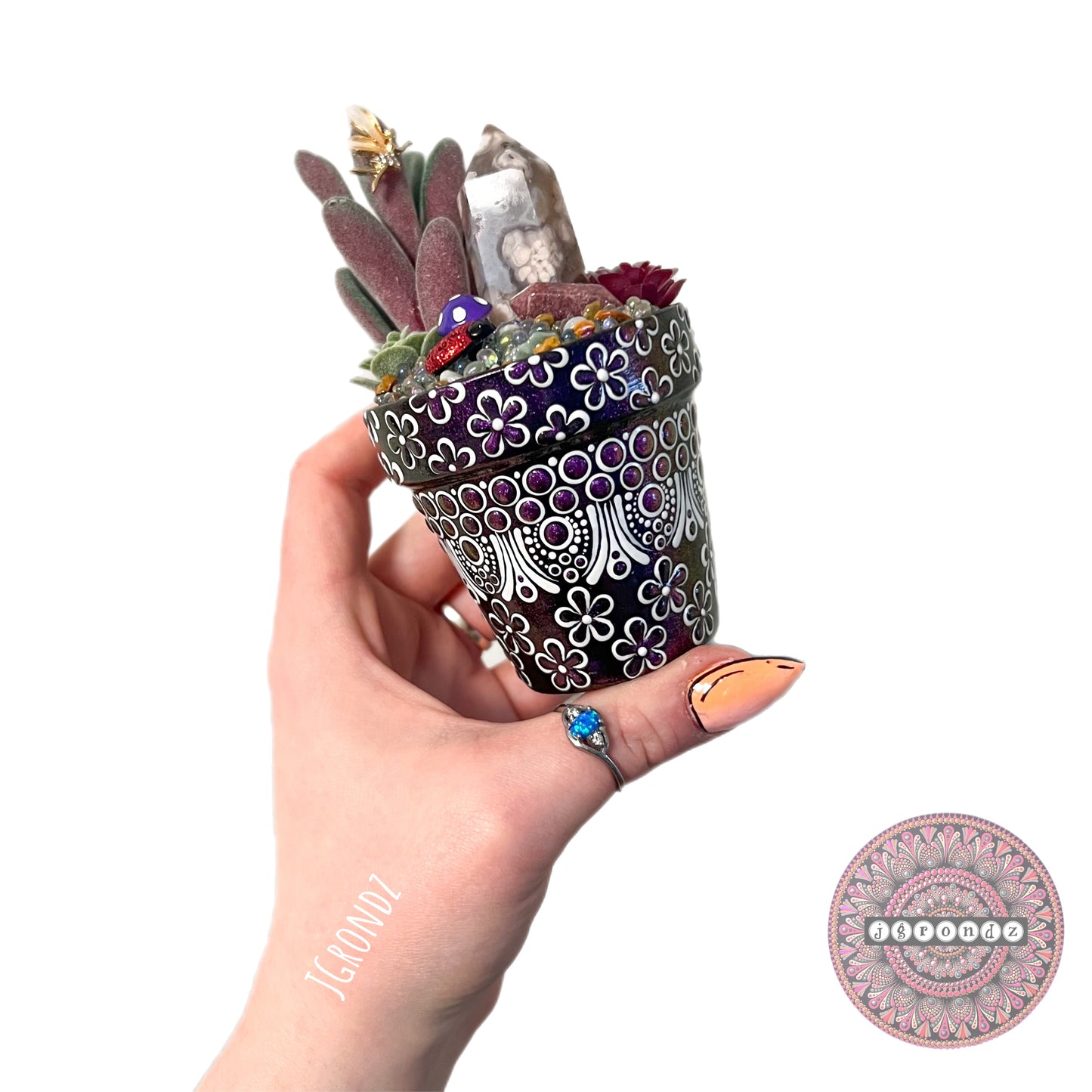 Galaxy/Fairy Garden Painted Succulent Pot
